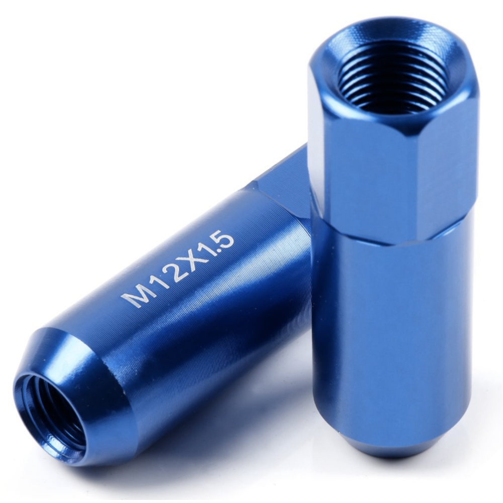 4 Sets Of - 20-pc M12x1.5 Blue + Key Style Wheel Lug Nuts For Acura Honda Toyota
