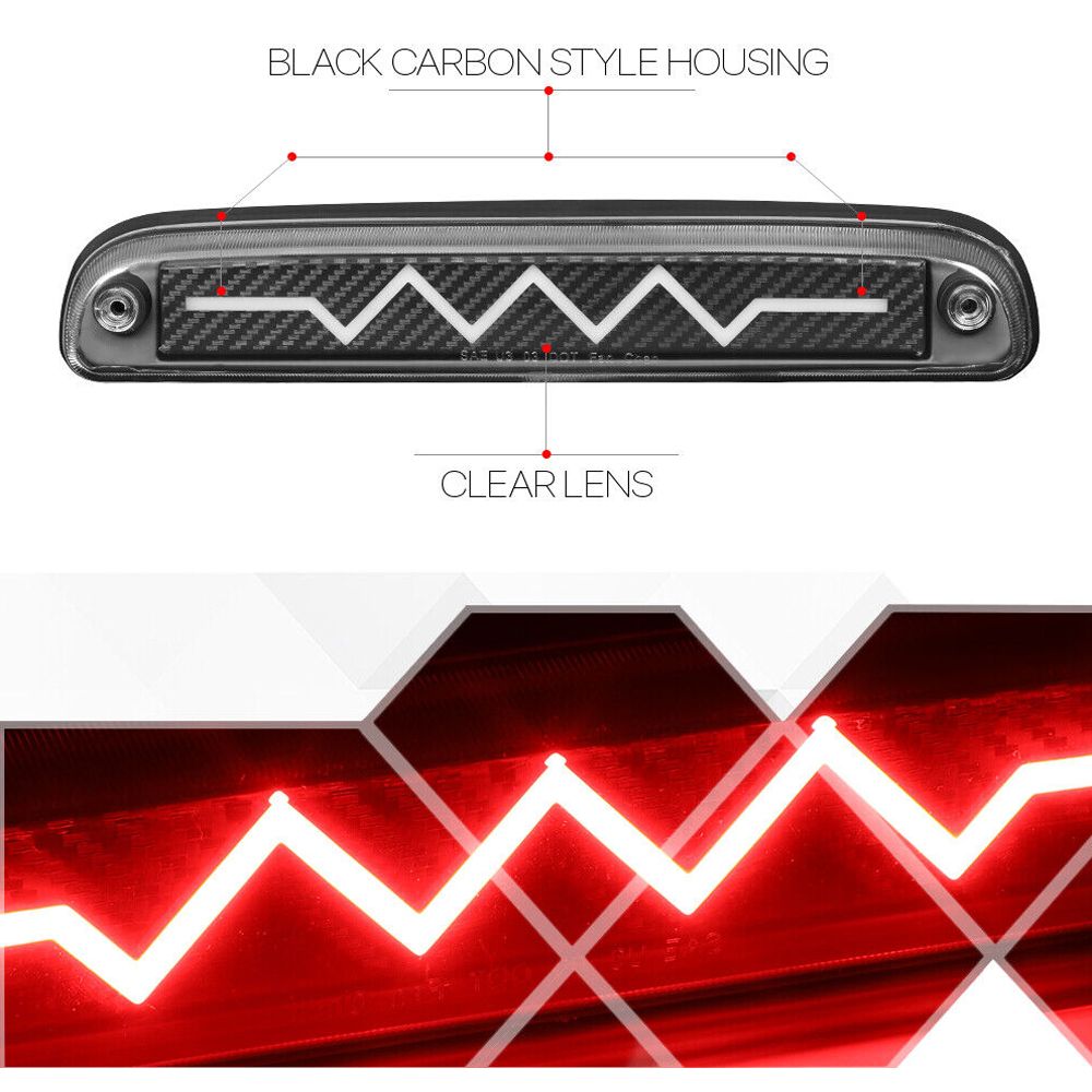 Fits 1993-2016 Ranger/ [CHASING HEART RATE] Carbon LED Third 3rd Brake Light