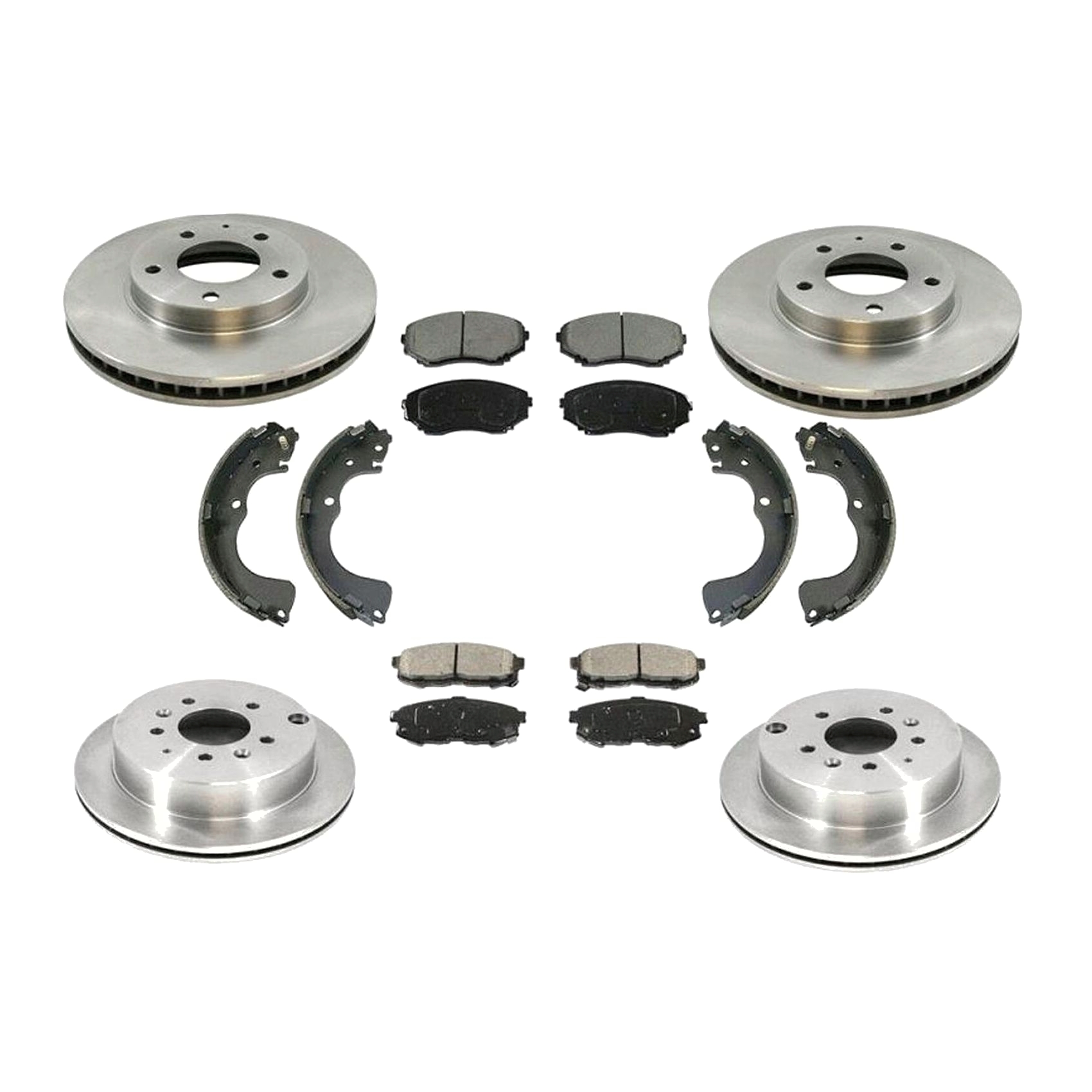 For 2004-2005 Mazda MPV ES Front & Rear Brake Rotors & Pads Parking Shoes 8pc