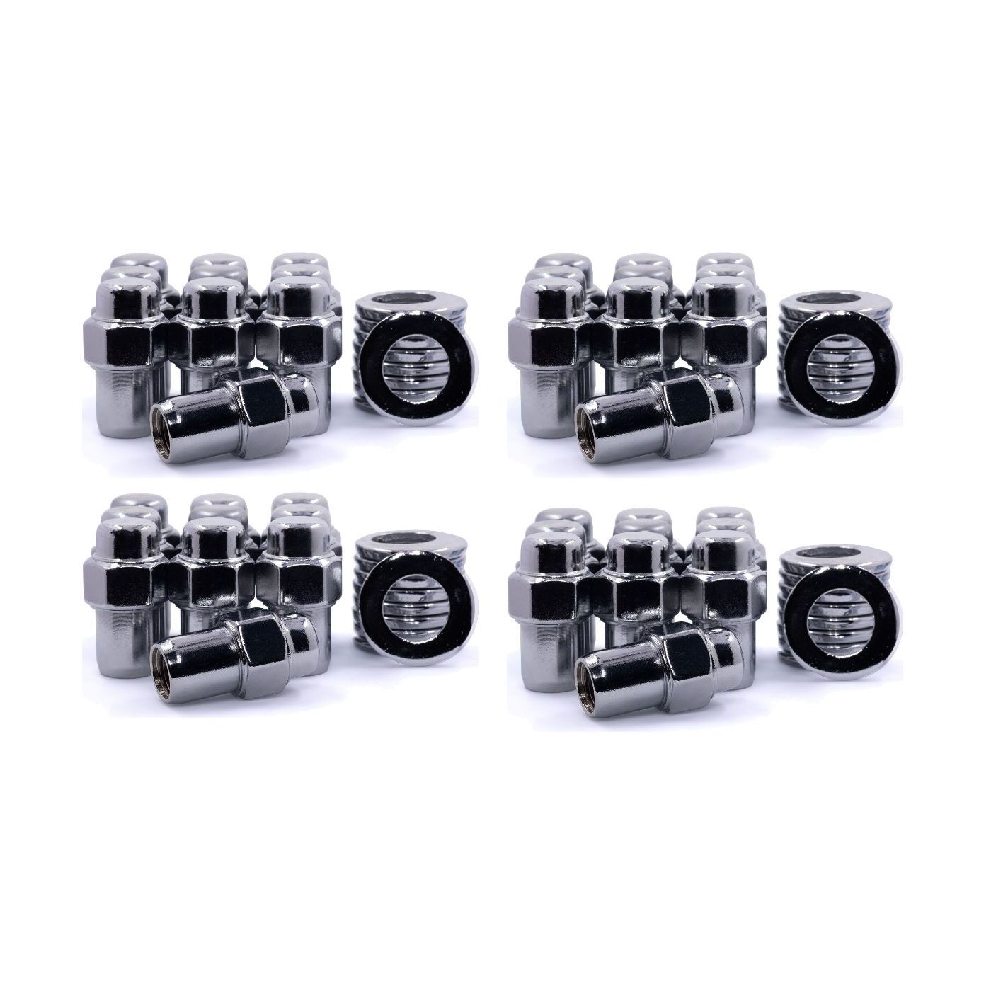 4 Sets Of - Lug Nuts 7/16 Chrome Wheel Nut .75" Shank Cragar Chevrolet Pontiac Buick