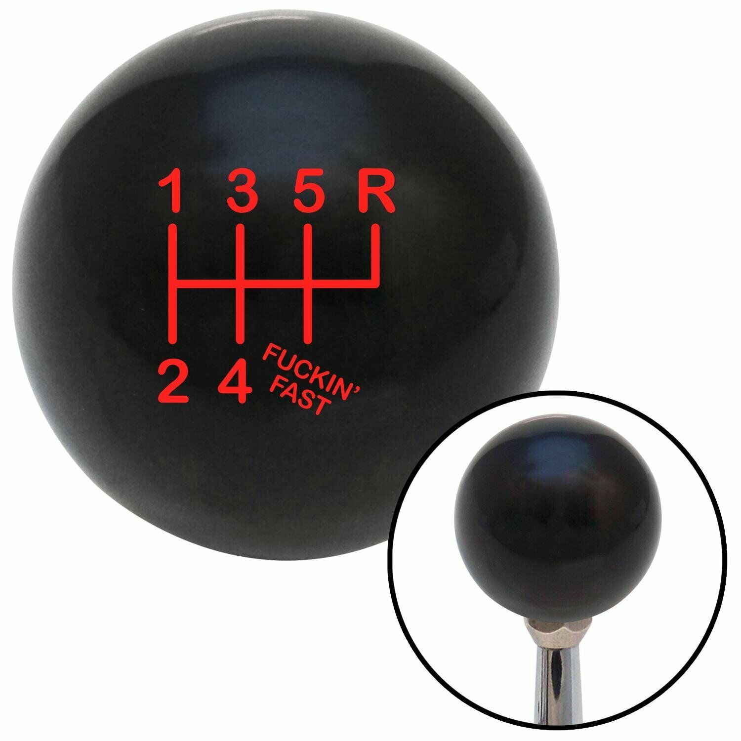 VMS BLACK RED FING FAST SHIFT KNOB FOR 6 SPEED SHORT THROW SHIFTER LEVER M16X1.5