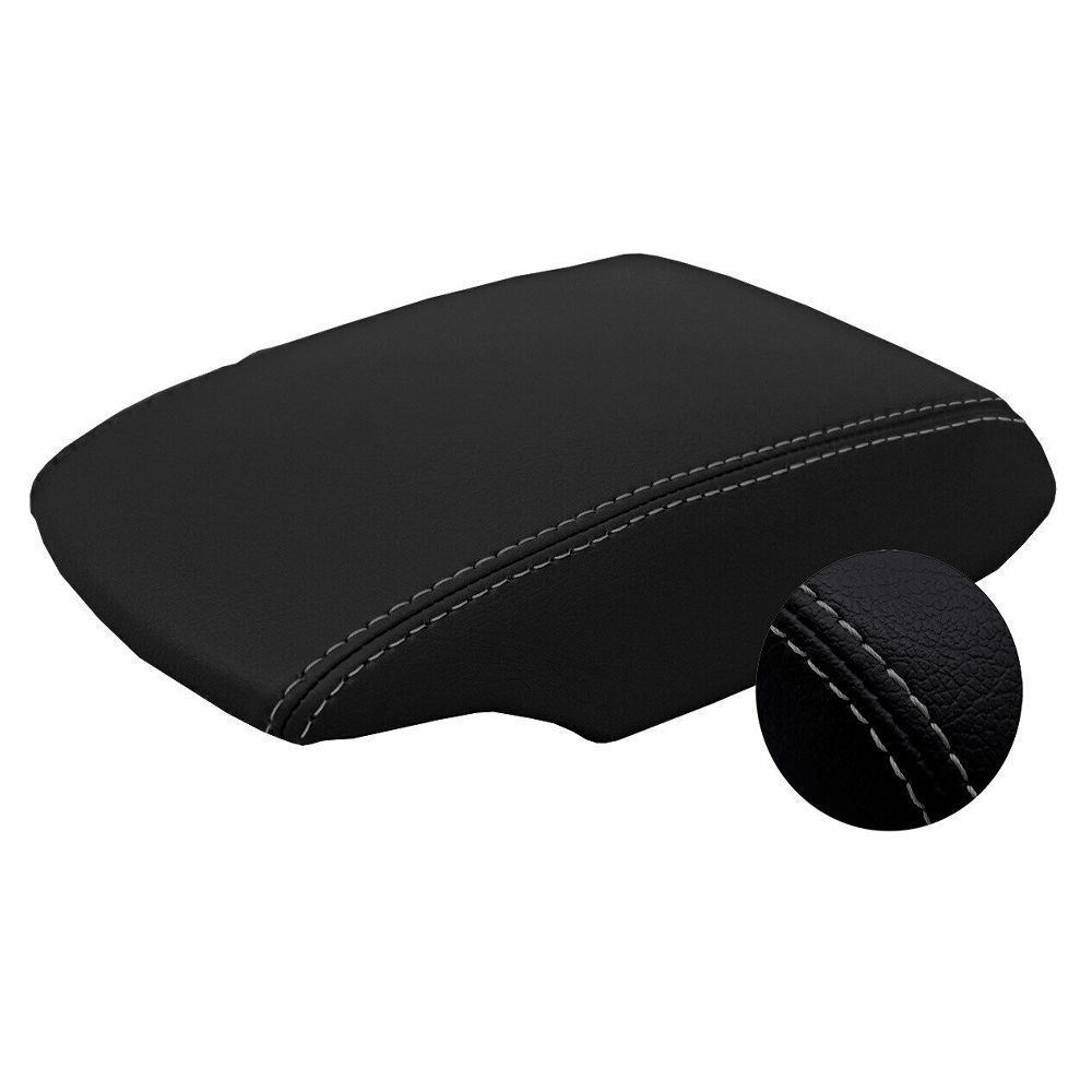 Console Lid Armrest Cover Leather For Nissan 2013-2019 Sentra Sedan Gray Stitch