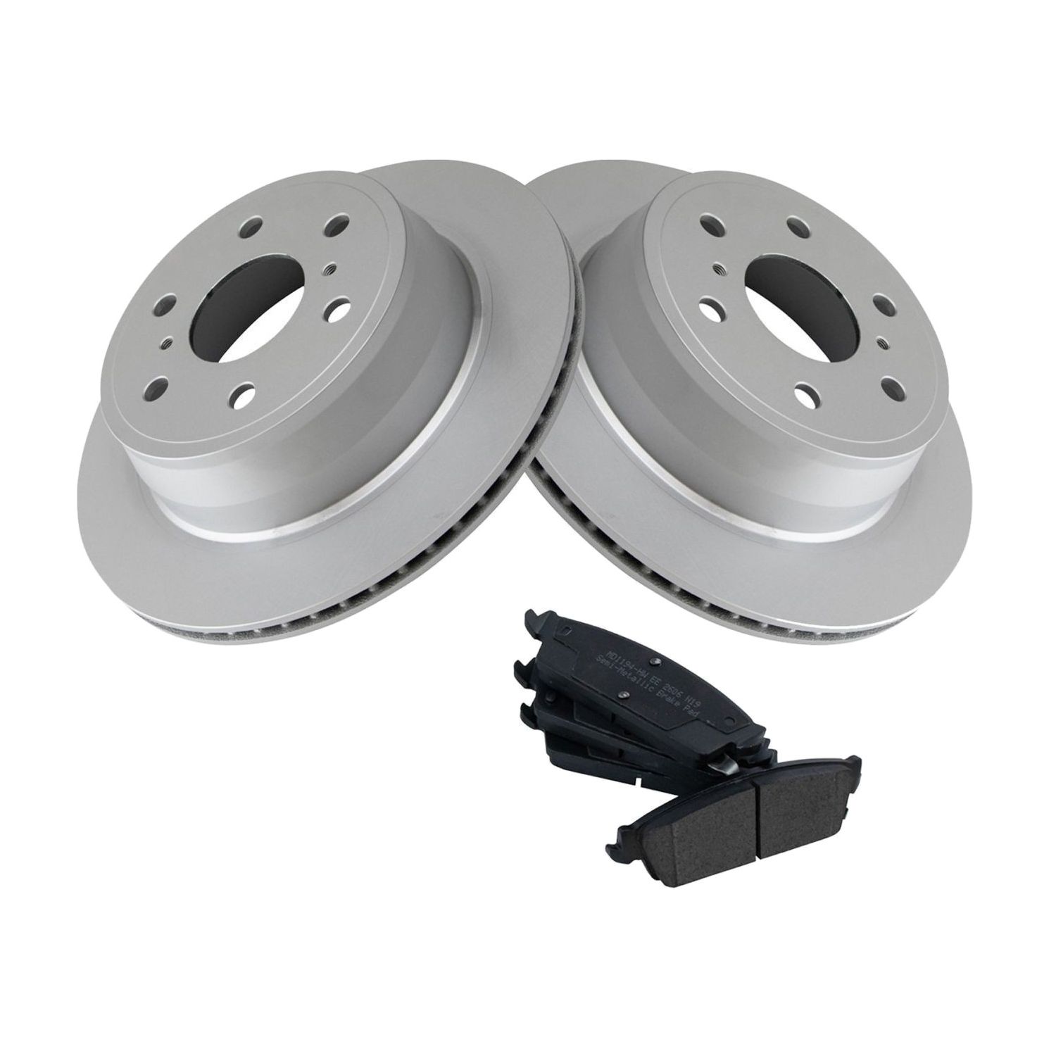 For 2007-2014 Escalade ESV Rear Metallic Brake Pad Coated Rotor Kit W/Fluids
