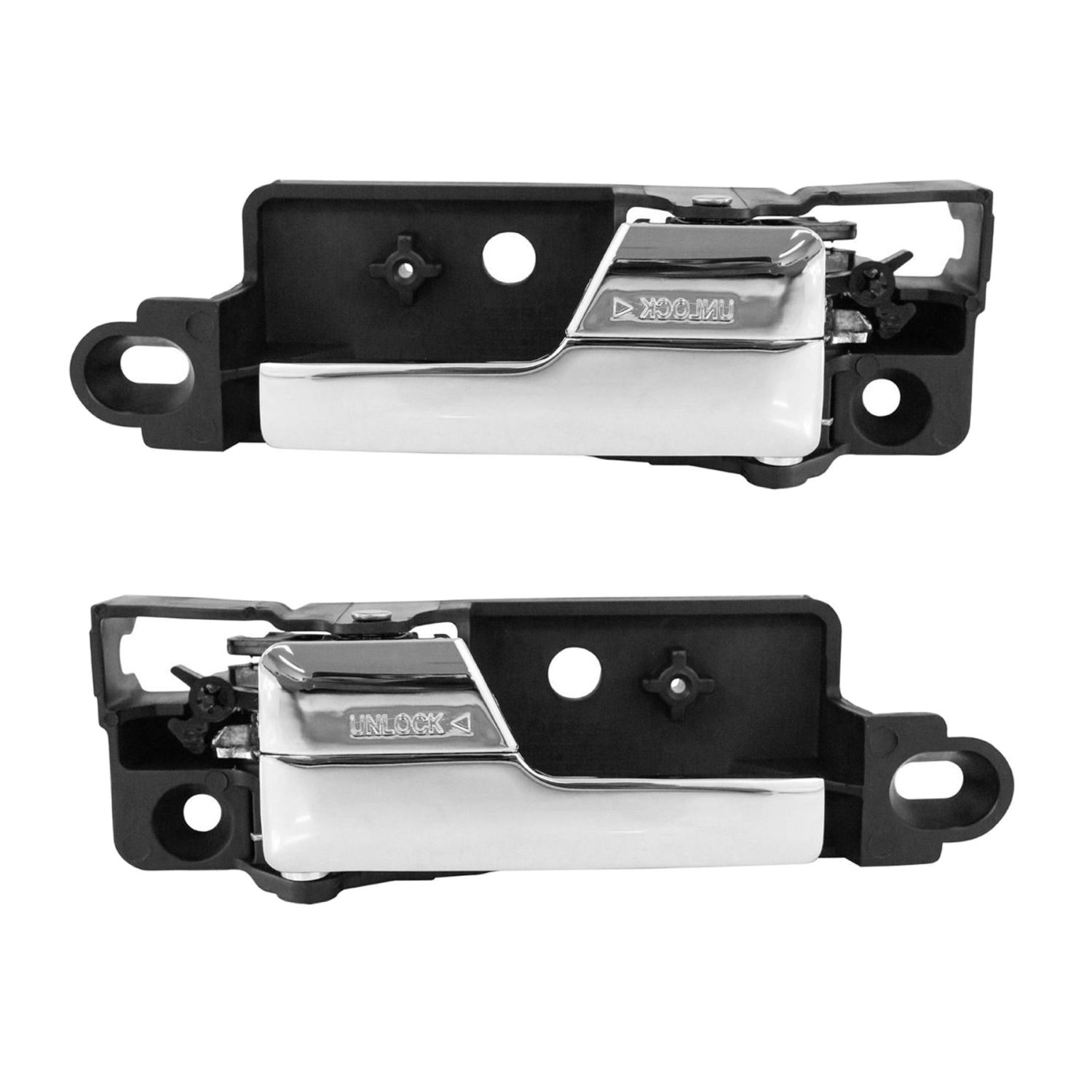 Premium Metal Upgrade Inside Interior Door Handle Chrome Rear Pair Set 2pc