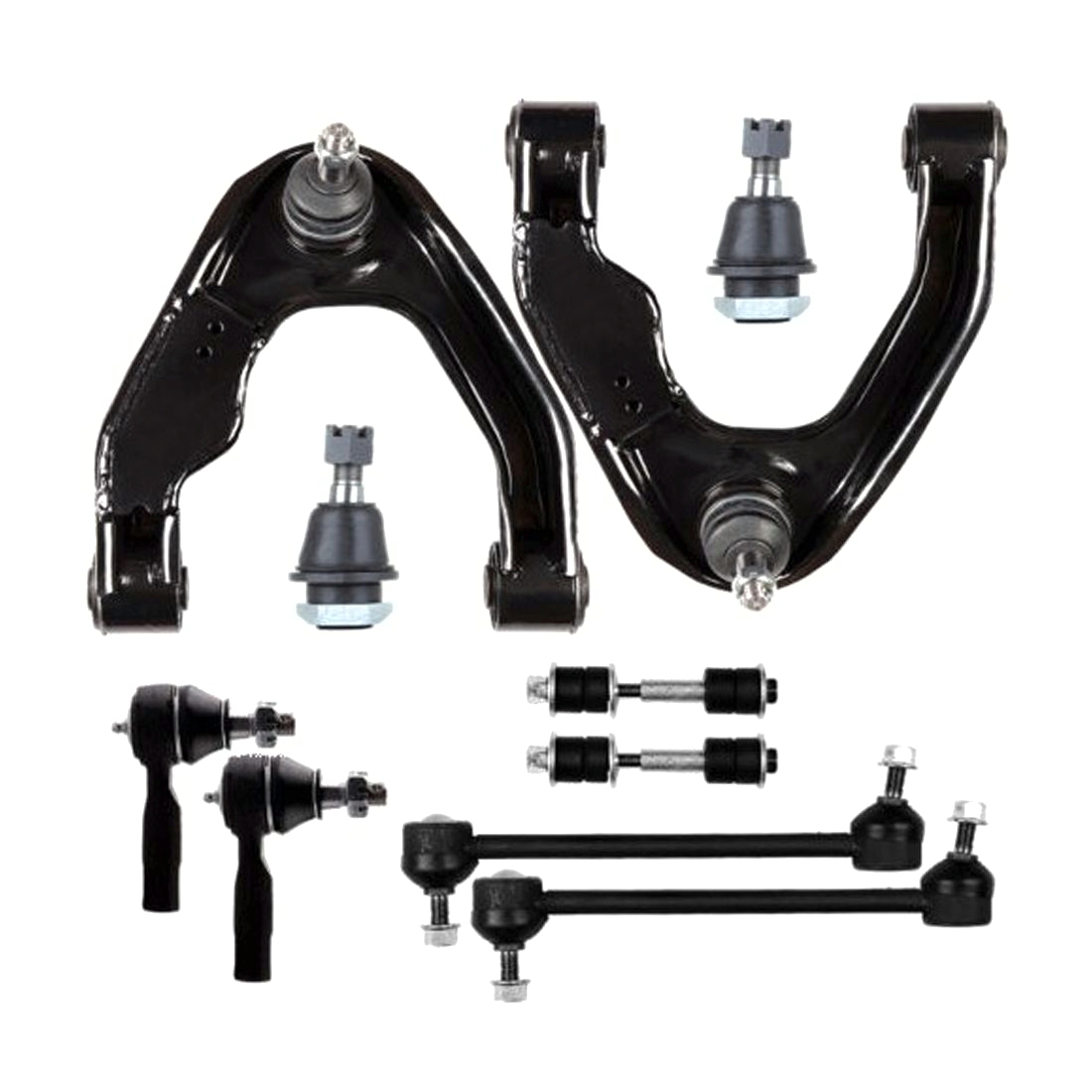 10pcs Front Uppper Control Arms + Tierods Sway Bars For 2000 2001 - 2004 Xterra