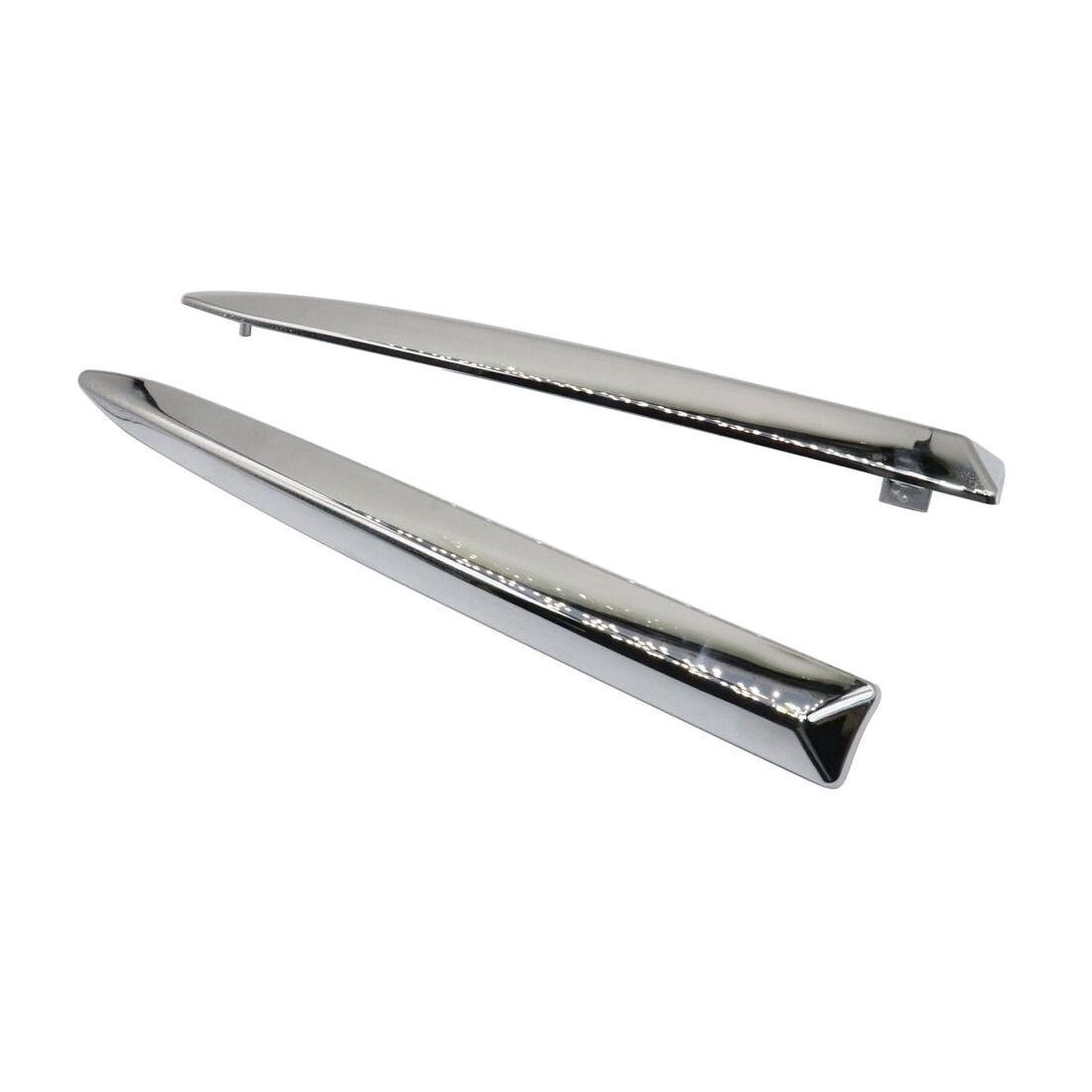 Pair Chrome Front Bumper Upper Grill Moulding Trim Fit For Fiat 500 2007-2015 US