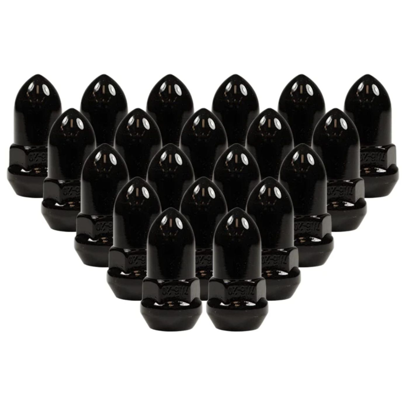 20 For 1982-1985 LeSabre Custom Coupe Lug Nuts 7 Black Acorn 3/4" Hex Wheel Nut