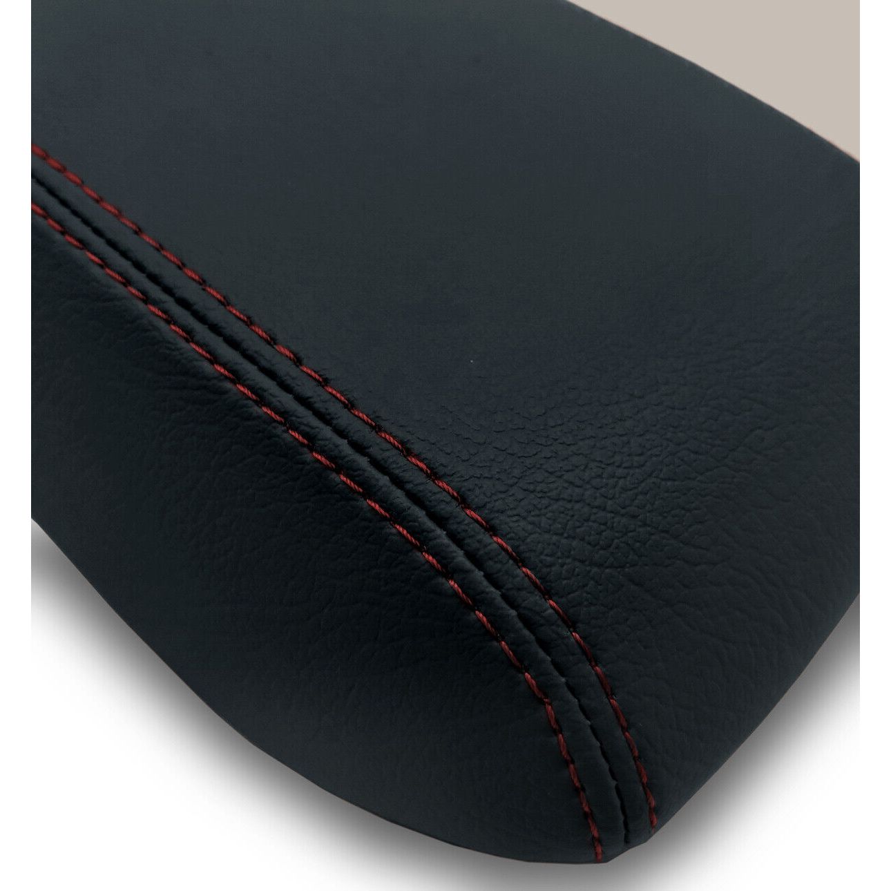 Center Console Armrest PVC Leather For Subaru 09-18 Forester Black Red Stitch