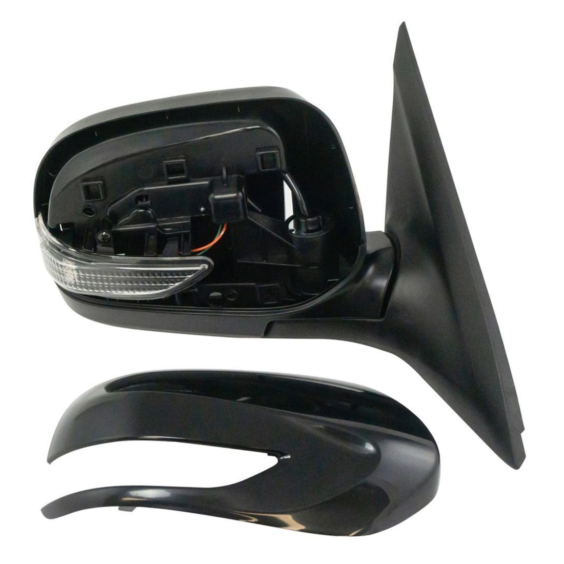For 11-13 Subaru Forester Mirror Power Turn Signal Smooth Black Paint To Match
