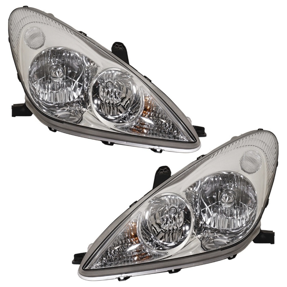 Headlight Set For 02-03 ES300 Base 04 ES330 Base Left Right Clear Lens Halogen