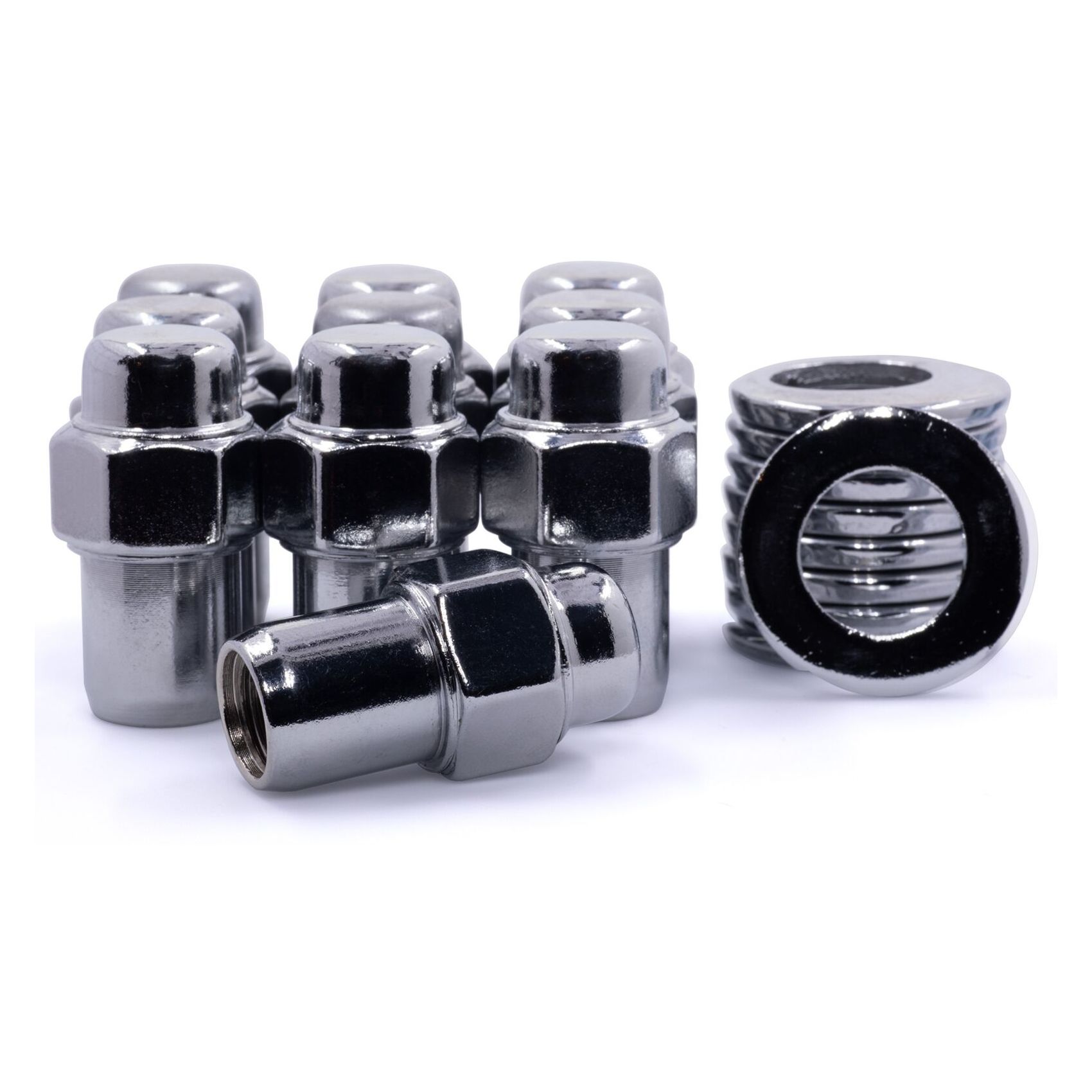 4 Sets Of - Lug Nuts 7/16 Chrome Wheel Nut .75" Shank Cragar Chevrolet Pontiac Buick