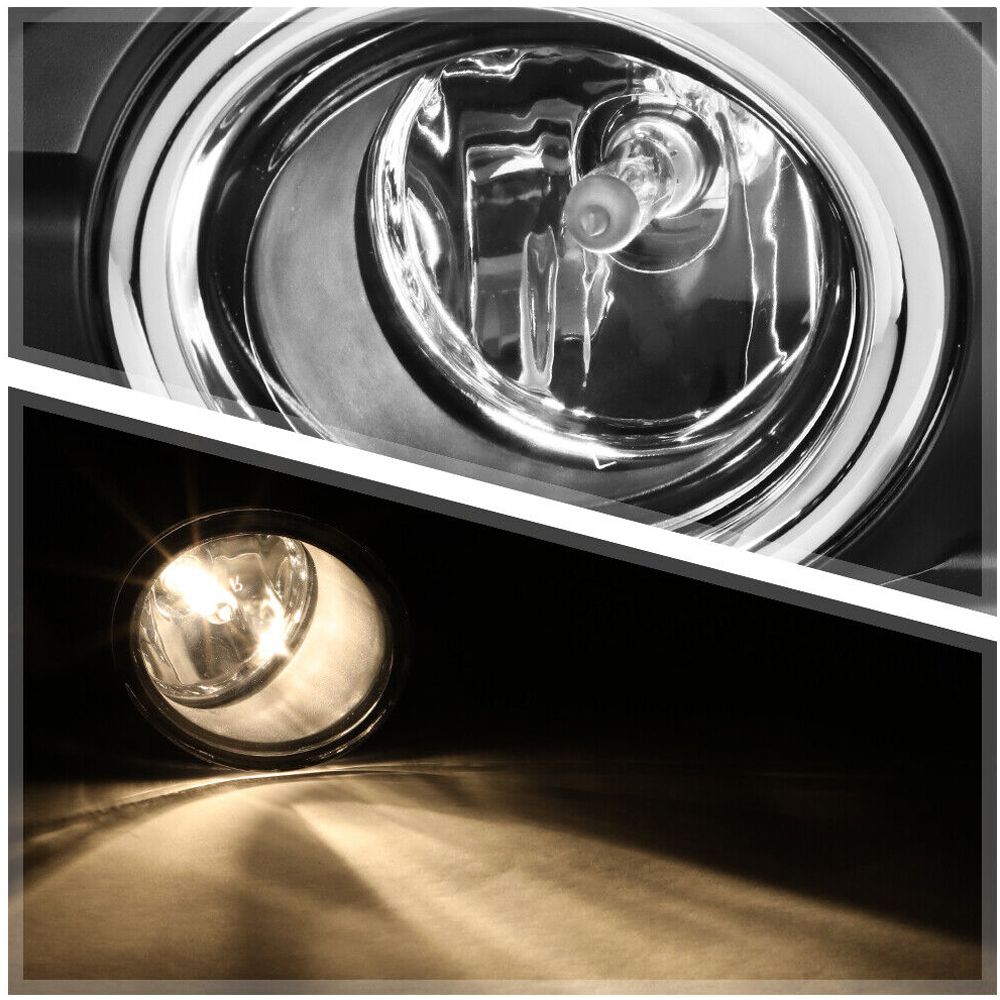 Fits 2014-2016 Nissan Rogue [Clear] Bumper Fog Light Lamp W/Switch+Harness+Bezel