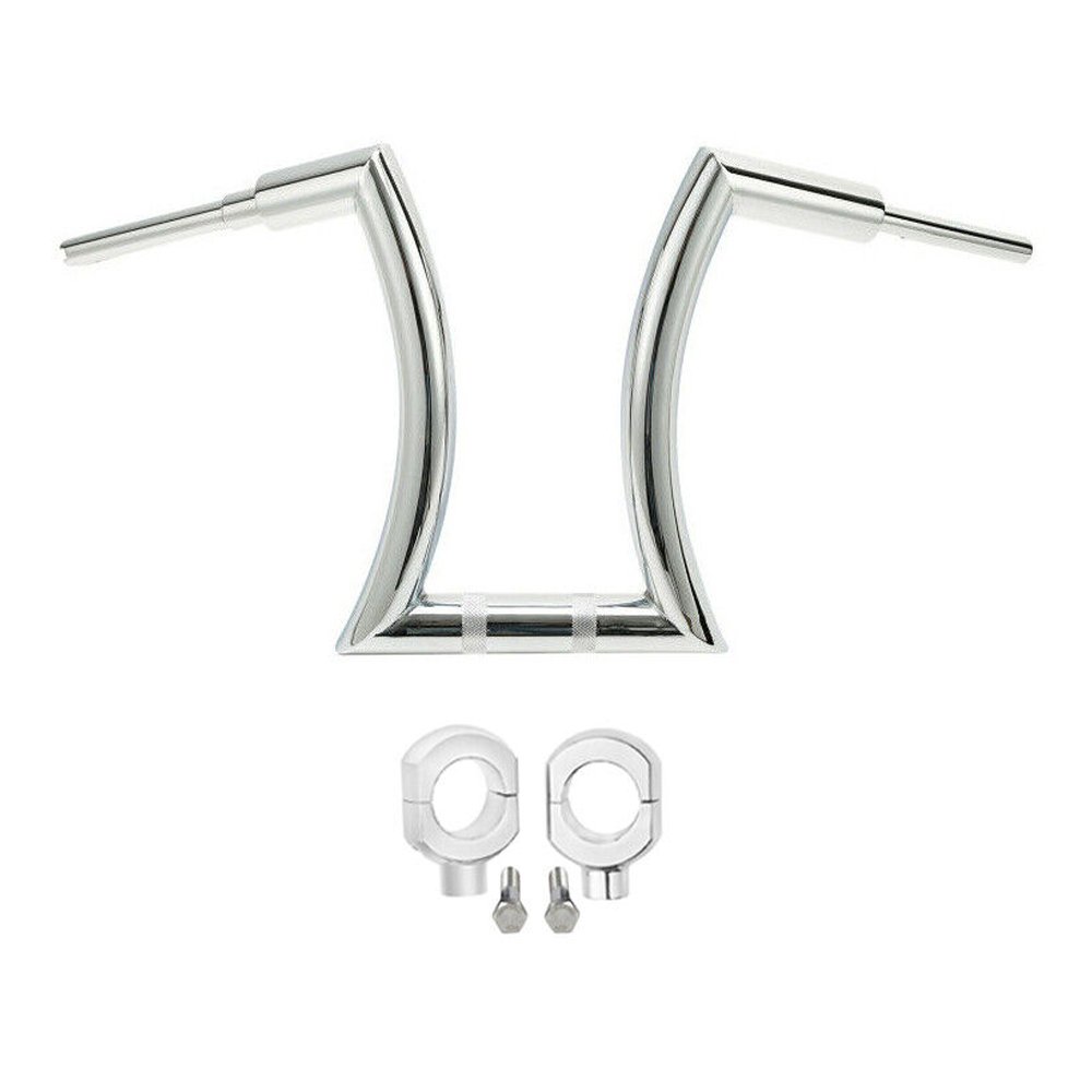 Chrome 16" Rise 2" Hanger Handlebar W/Risers For Harley-Davidson Road