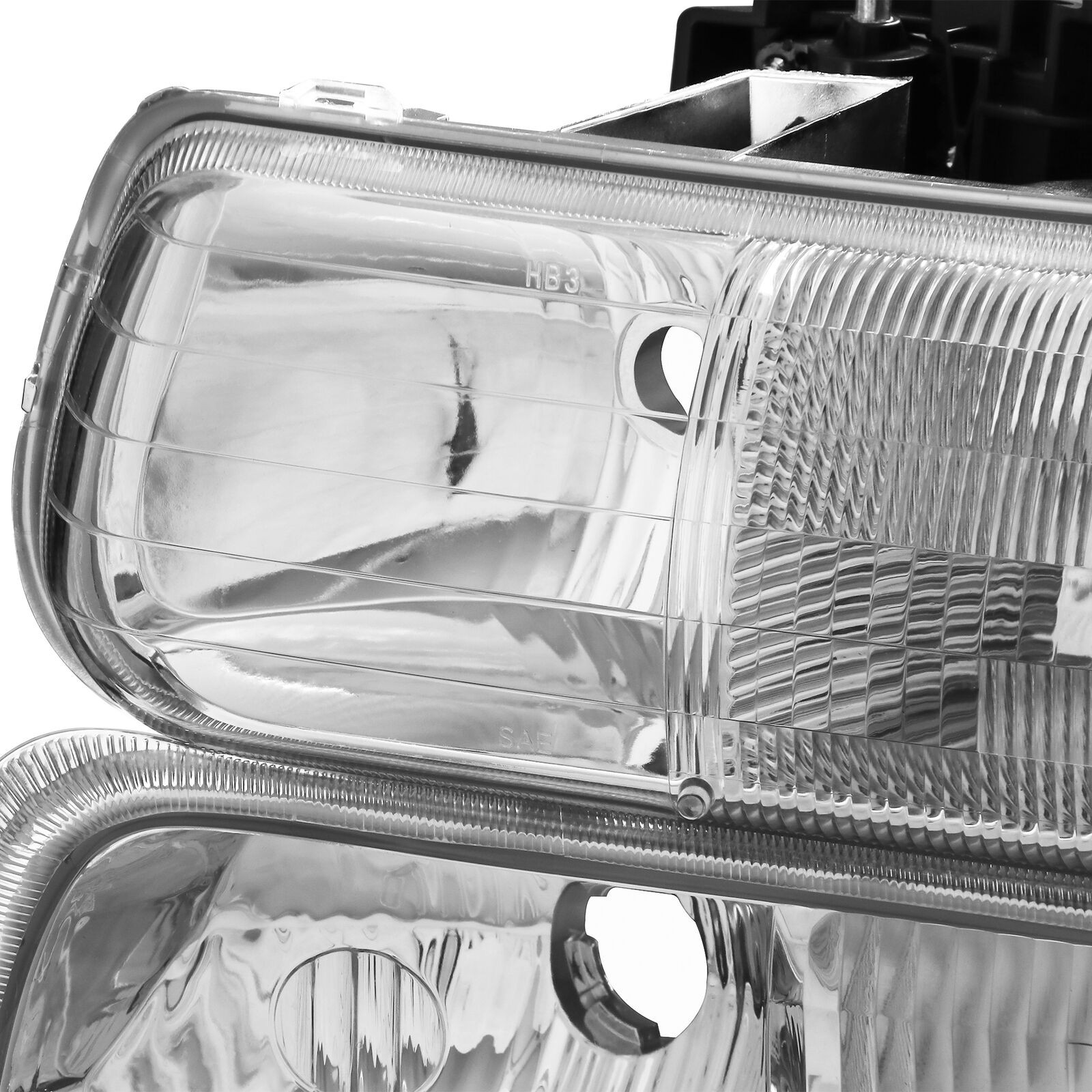 Chrome Headlight Front Lamps LH & For Chevy 99-02 Chevy Silverado 00-06 Suburban
