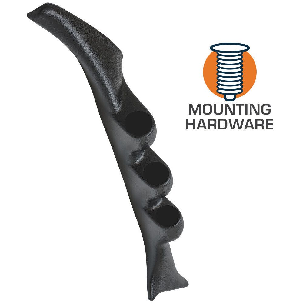 52mm Black Triple Pillar Gauge For E-Van E150 E250 E350 SuperDuty