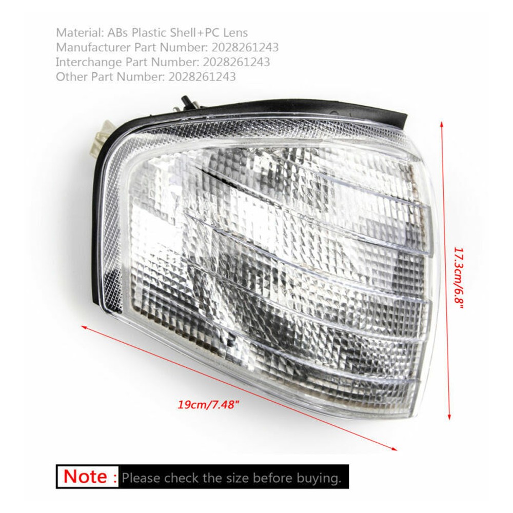 2 Sets Of - Right Corner Lights Turn Signal Lamps For Mercedes Benz C Class W202