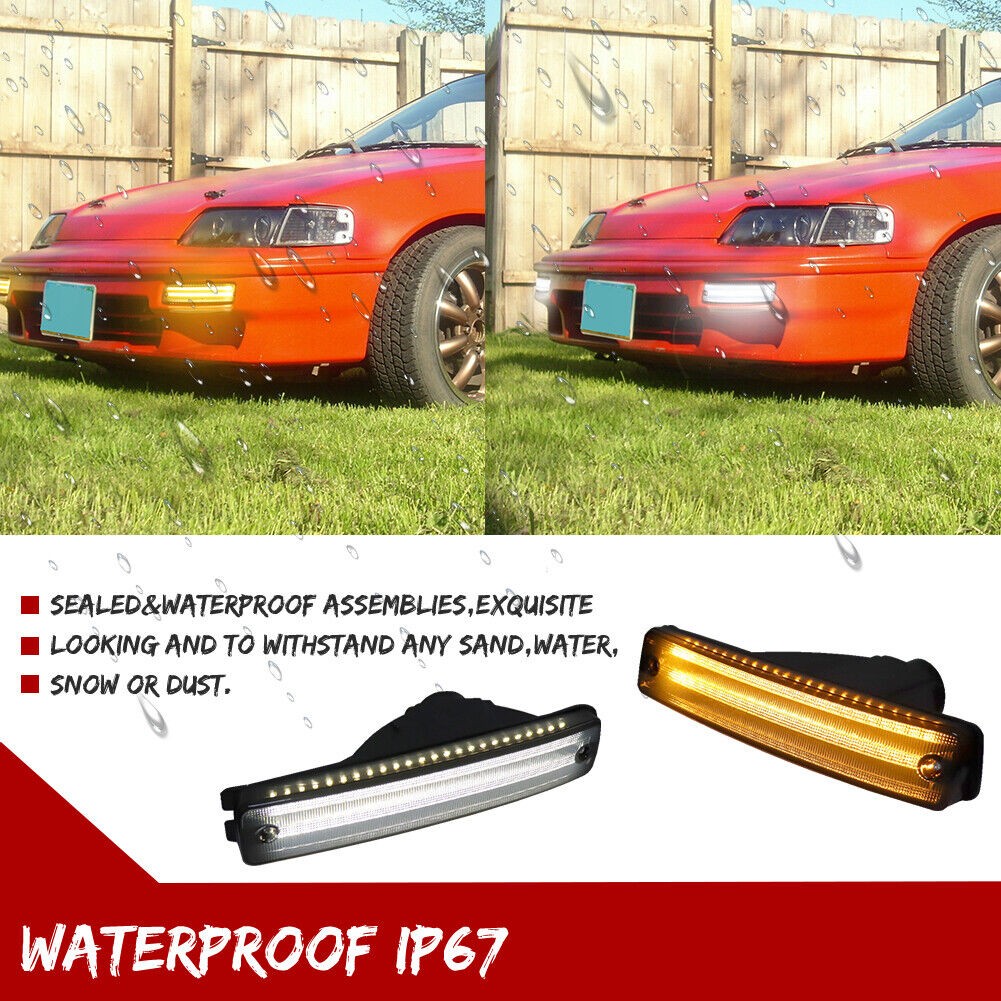 CR-X / Switchback LED Front Bumper Signal Lights Smoked