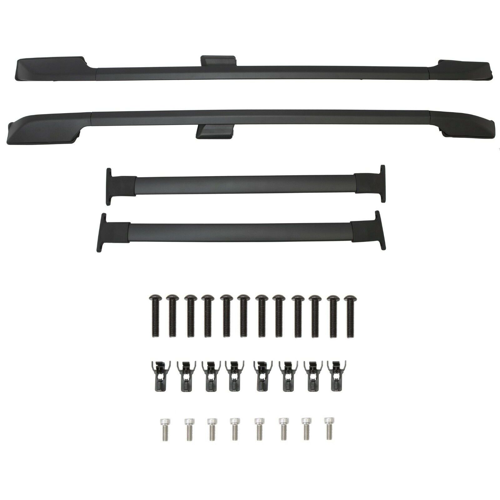 For 11-17 Odyssey Mini Passenger Van Black Powder Coated Bars+Roof Rack Side Rails