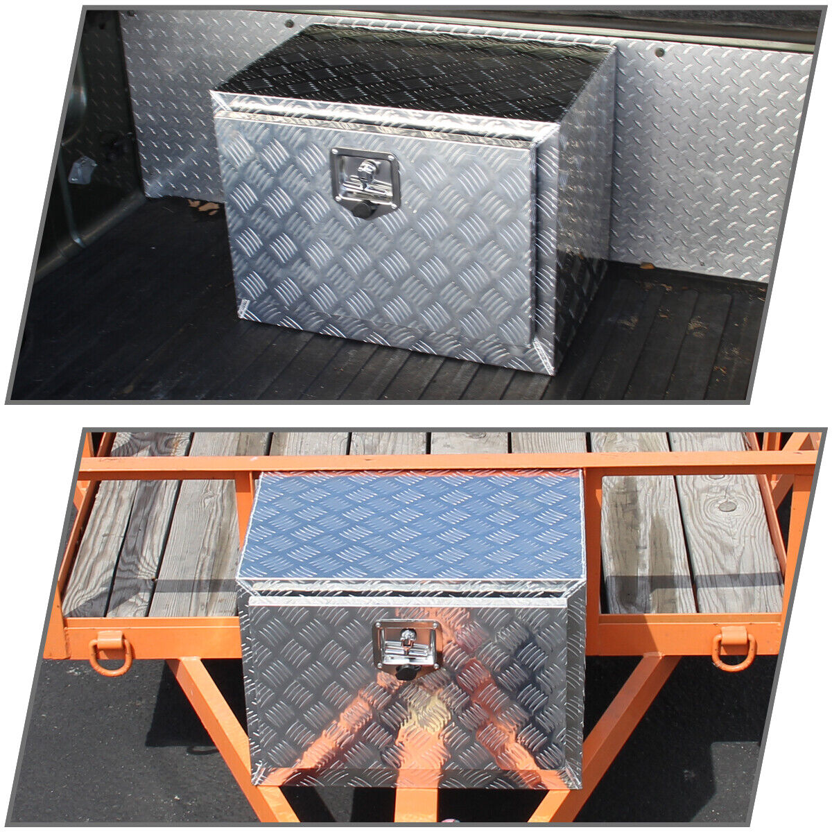 Tool Box 24" Heavy Duty Aluminum Pickup Trailer Underbody Storage+Lock