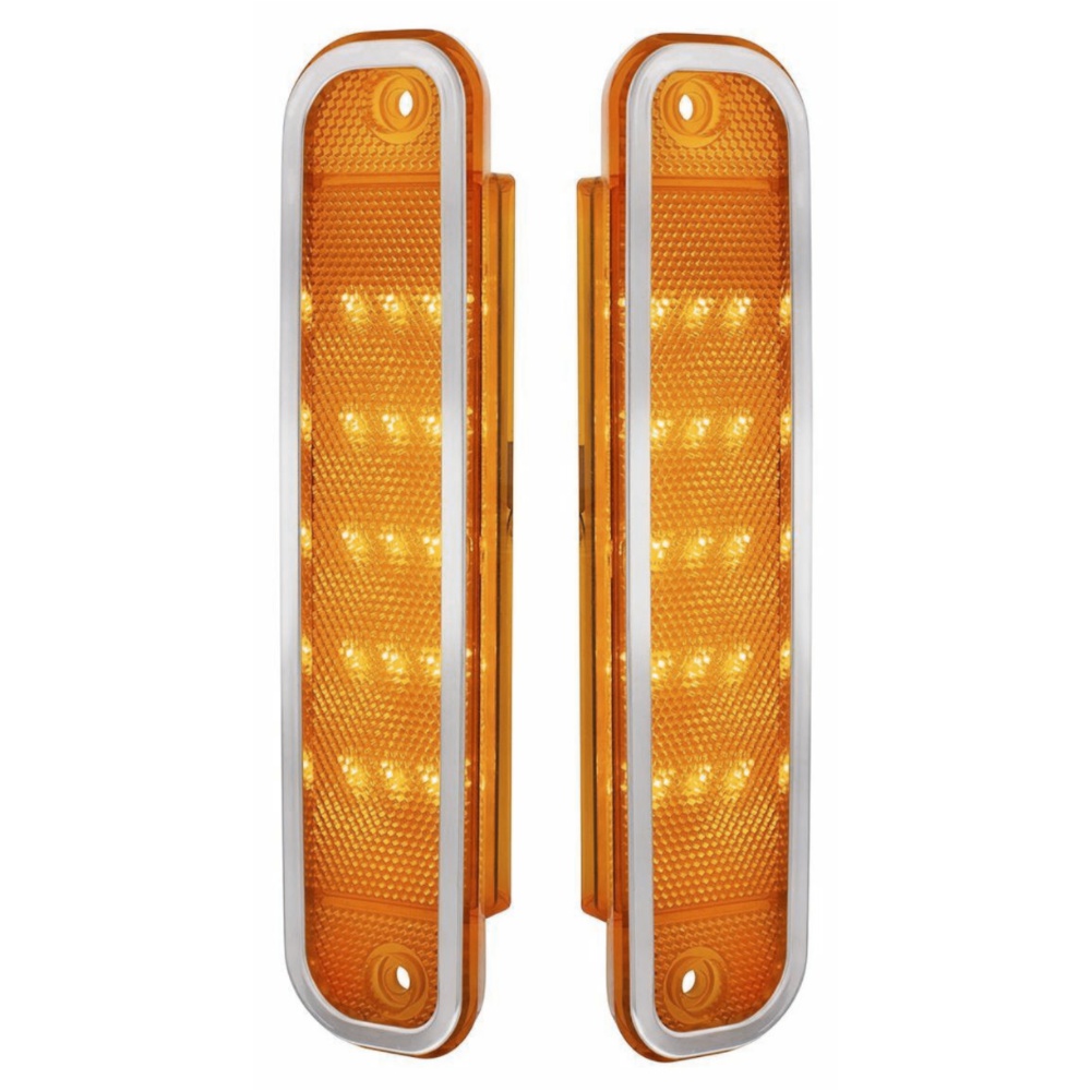 2 Sets Of - Amber Front LED Side Marker Light Set For Chevrolet GMC Truck