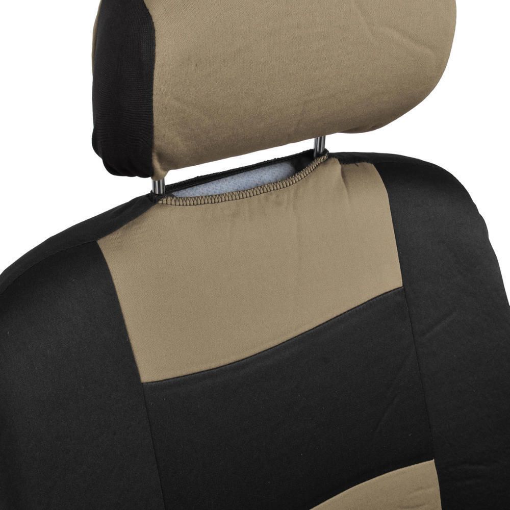Car Seat Covers For 2011-2015 200 Limited 2 Tone Beige & Black W/Split Bench
