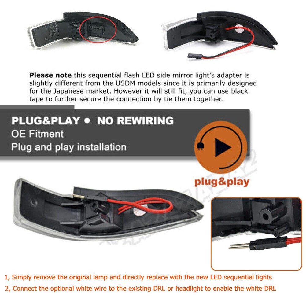 Smoked /Amber Side Mirror Sequential Signal Lights