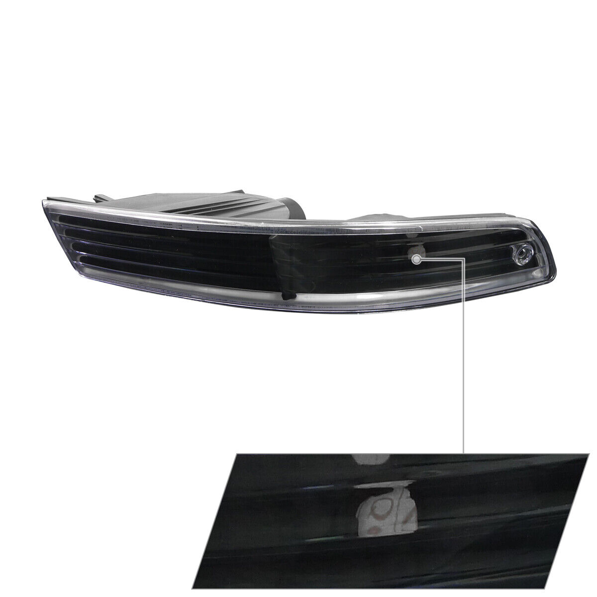 2 Sets Of - Black Bumper Lights Front Turn Signal Lamp