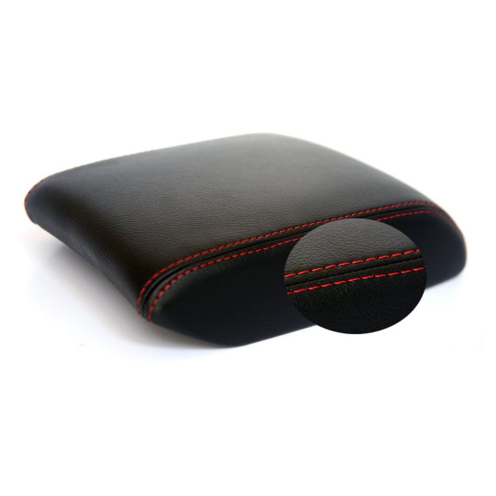 Center Console Armrest Leather Synthetic Cover For 2013-2017 Mazda 6 Red Stitch