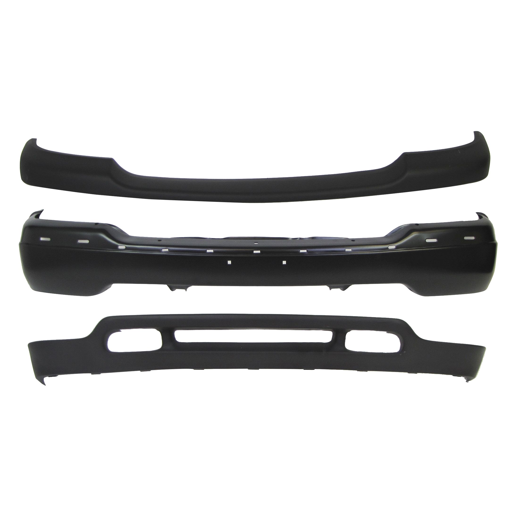 For 2000-2006 Yukon SLE Gas Front Bumper Blk Face Bar Cap Valance W/O Fog Hole
