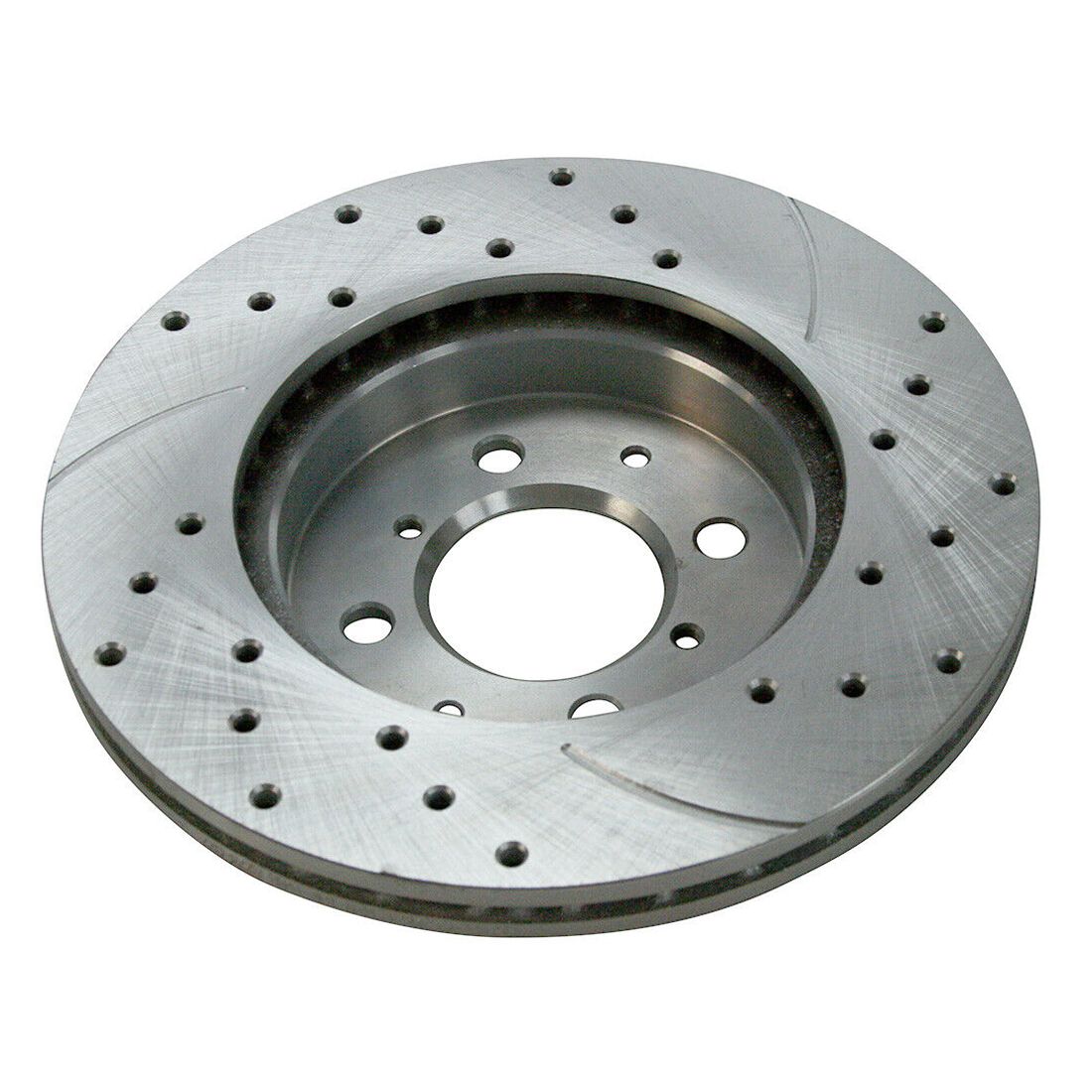 Front Drilled Slotted Brake Rotors Silver 2 For Honda Fit Insight Civic