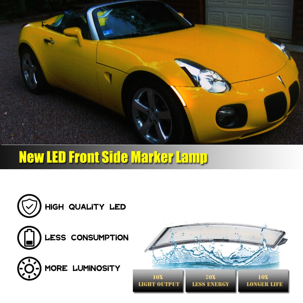 2x Clear Lens LED Front Sidemarker Lights & Sky