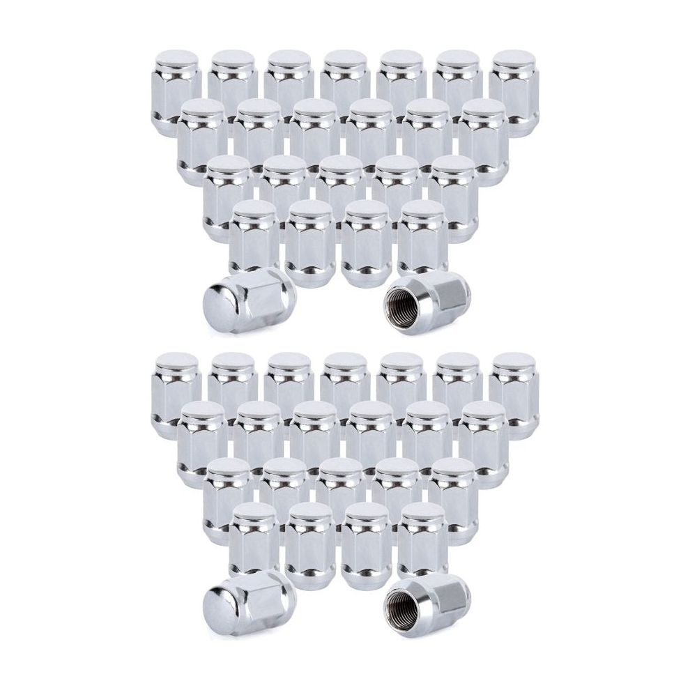 2 Sets Of - 24-pcs 14x1.5 Chrome Closed Bulge Acorn Lug Nuts 1.395'' Tall For Chevy
