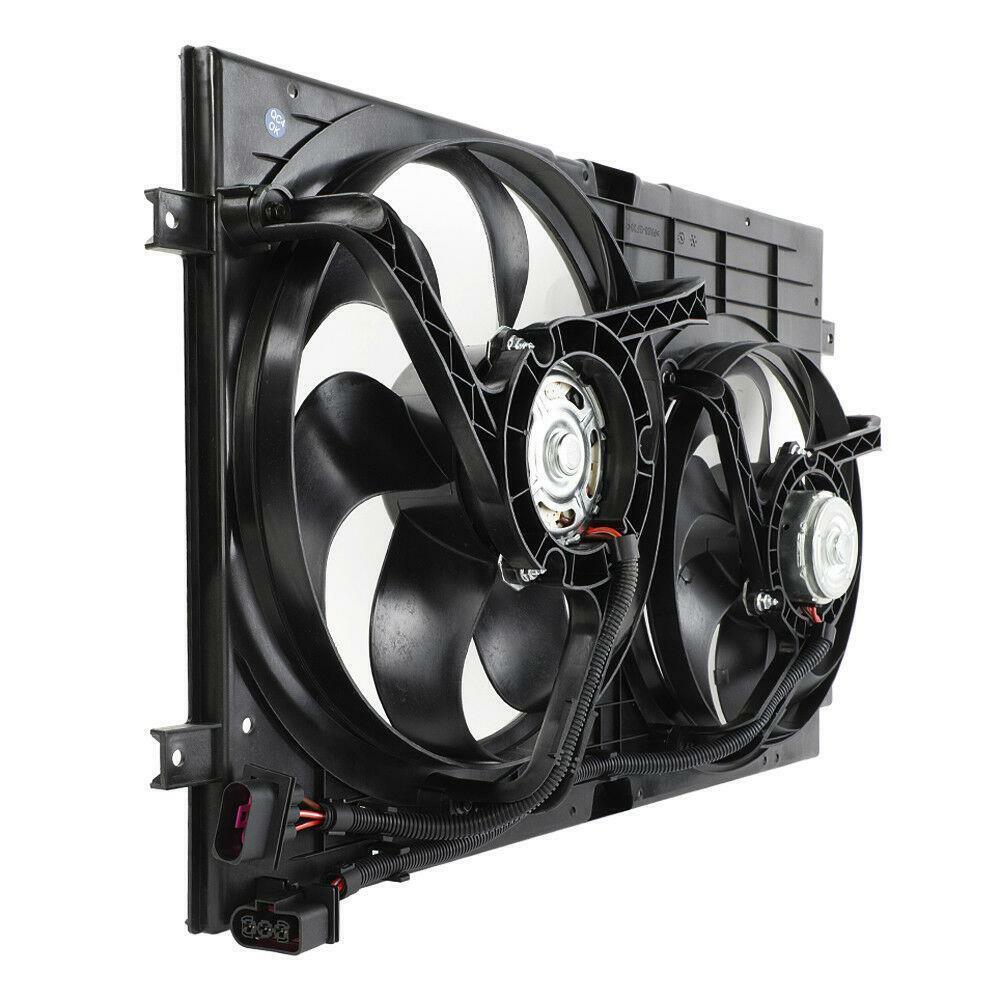 Dual Radiator Cooling Fans & Motors For Audi TT TT Quattro Volkswagen Golf Jetta