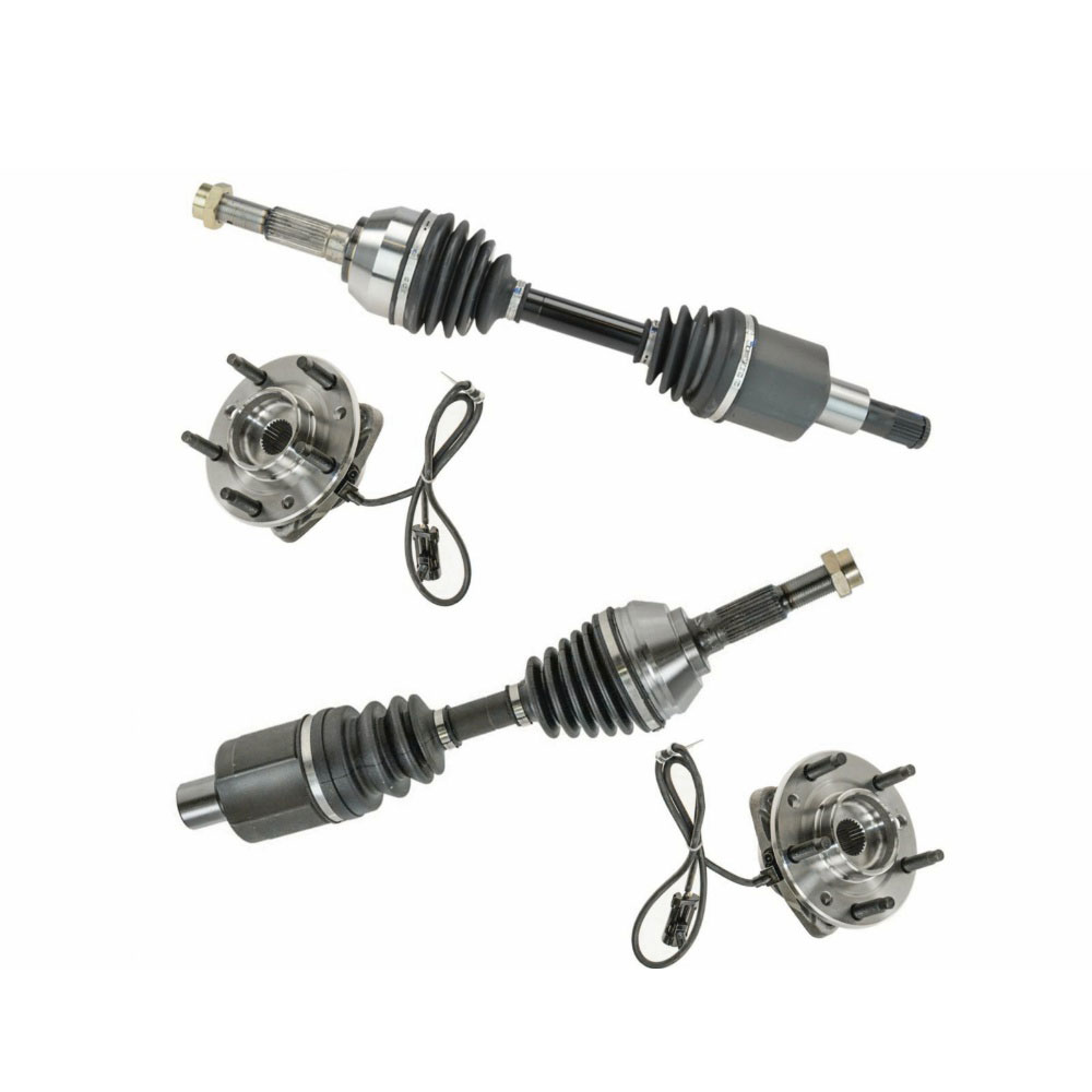 Front CV Axle Shafts & Wheel Hub Bearing Assemblies Set Of 4 For GM Truck