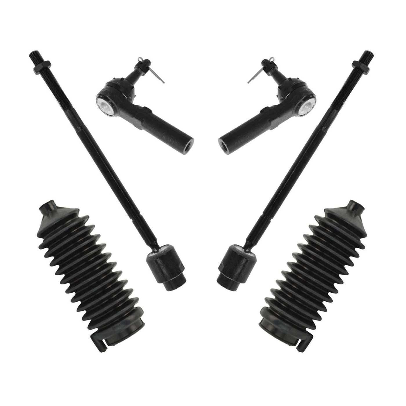 Tie Rod End Inner Outer Rack Boot Bellow Kit Set Of 6 For Chevy Buick Olds