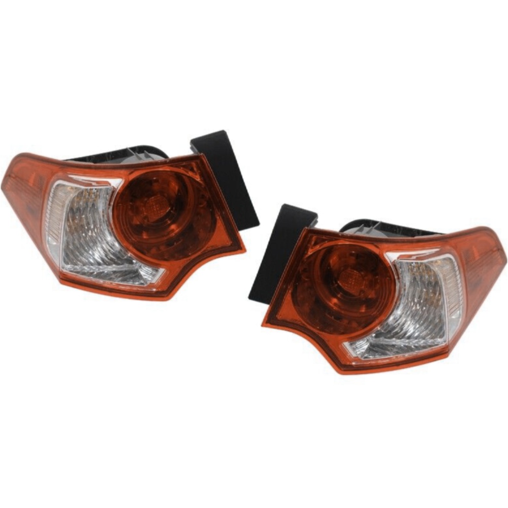 Halogen Tail Light Set For 2009-2010 Acura TSX Outer Clear/Red W/ Bulbs 2Pcs