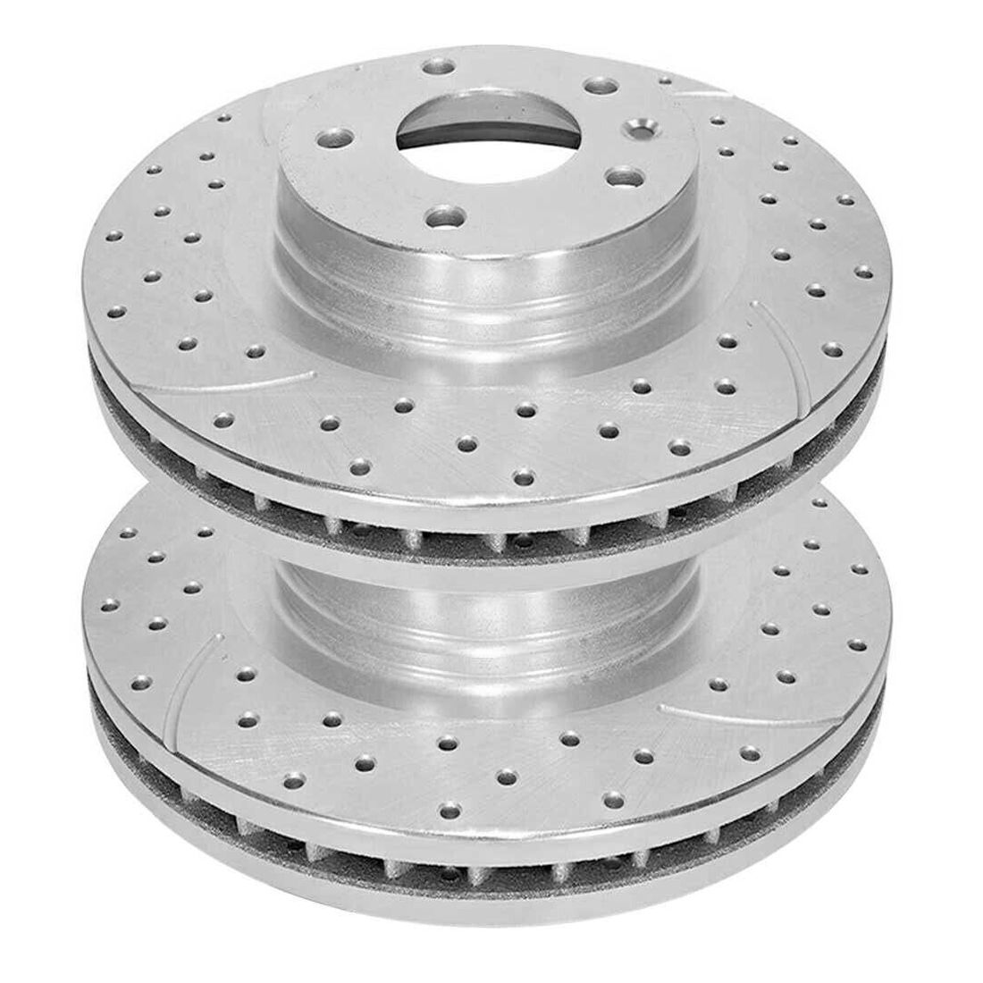 Front Drilled Slotted Brake Rotors Silver 2 Explorer Taurus Flex