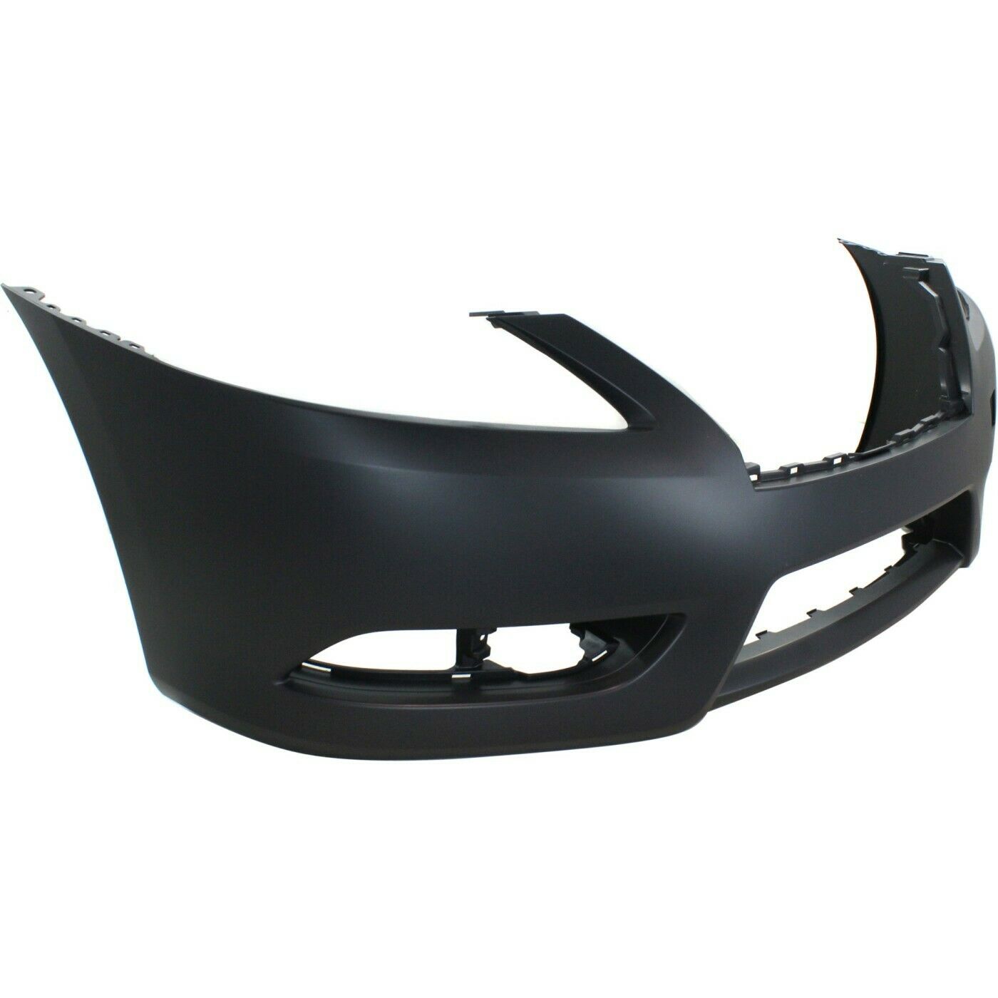 Front Bumper Cover For 2013-2015 Nissan Sentra Sedan W/ Fog Lamp Holes