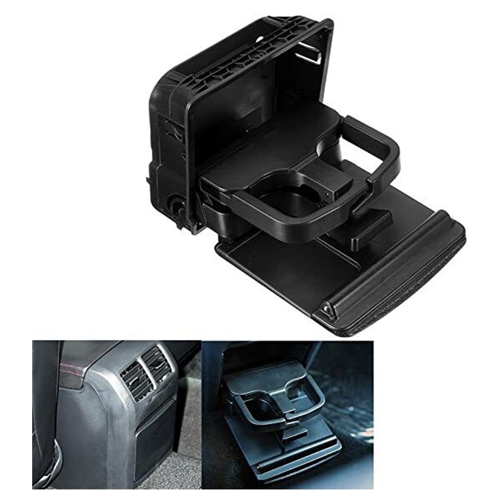 Rear Armrest Central Console Cup Holder For VW Jetta Gti MK5 Golf MK6 Black UE