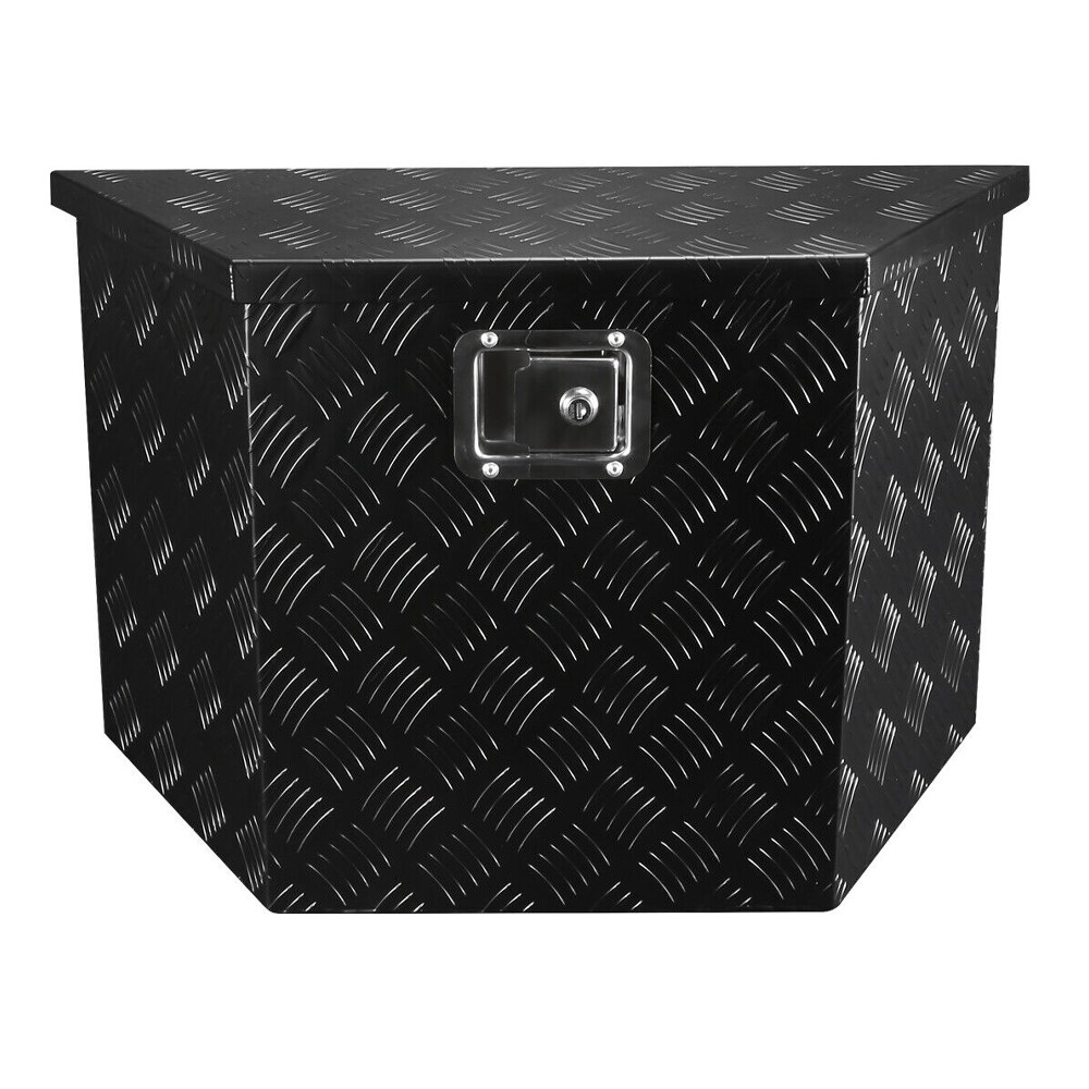Tool Box 28"/15" Heavy Duty Black Aluminum Truck Pickup Storage W/Lock+Keys