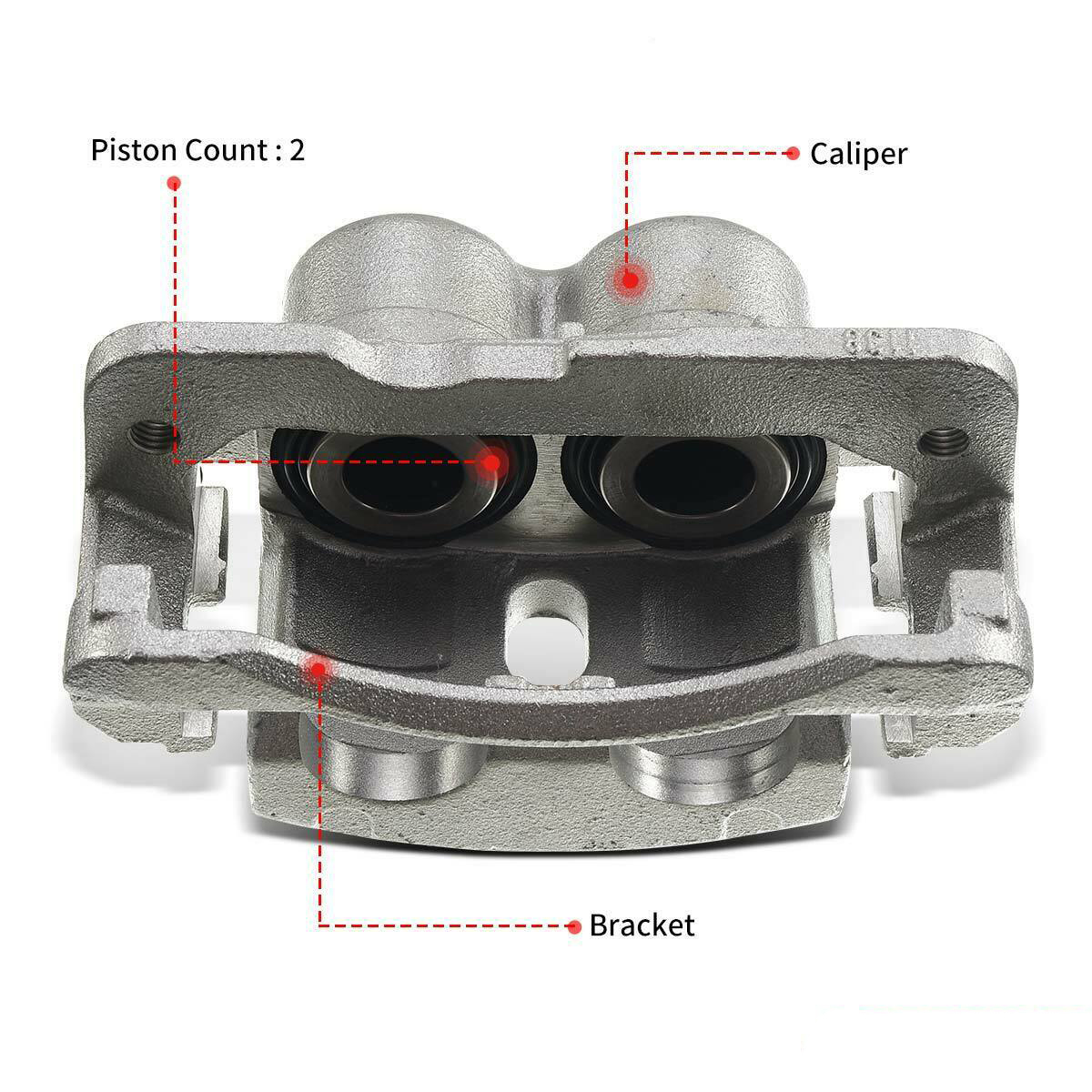 2x Disc Brake Caliper W/ Bracket For Cadillac Chevrolet GMC Hummer
