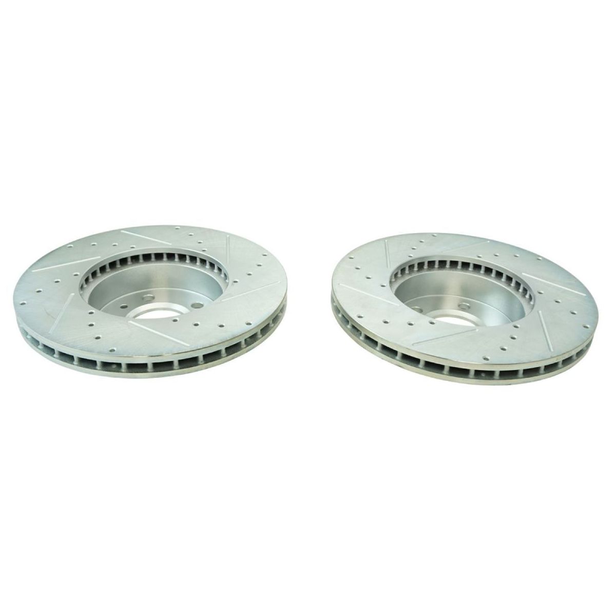 For 98-02 Grand Marquis Front Metallic Brake Pad & Drilled Slotted Coated Rotor