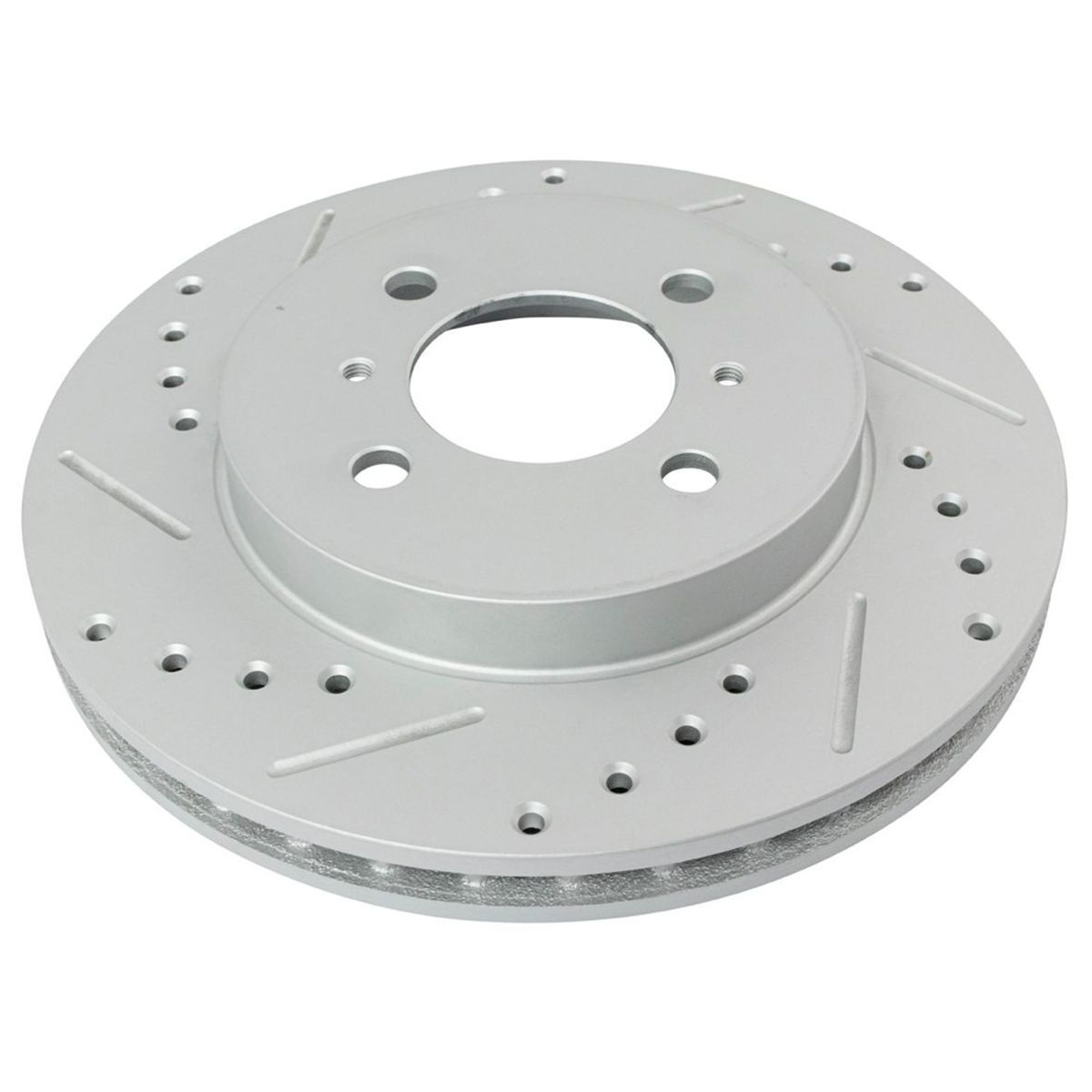 Front Ceramic Brake Pad & Performance Cross Drilled Slotted Rotor Kit
