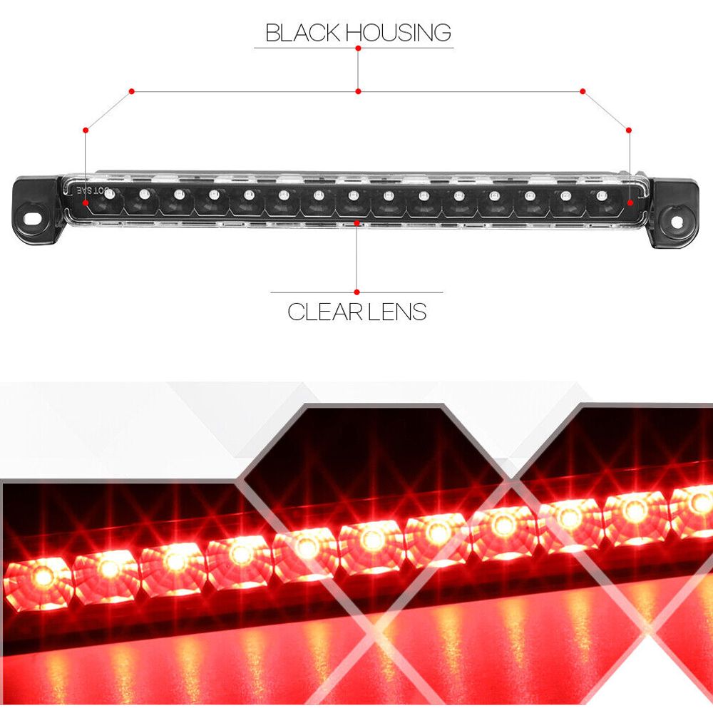 Fits 2001-2004 QX4/Pathfinder [Black/Clear] LED Third 3rd Brake Light Tail Lamp