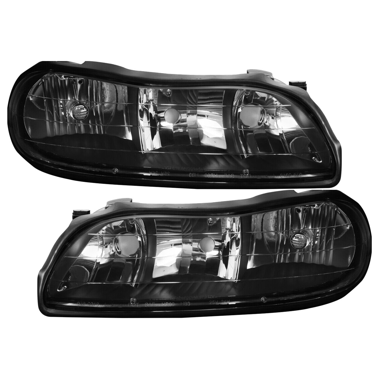 Black Headlights Corner Lamps Pair Left+Right
