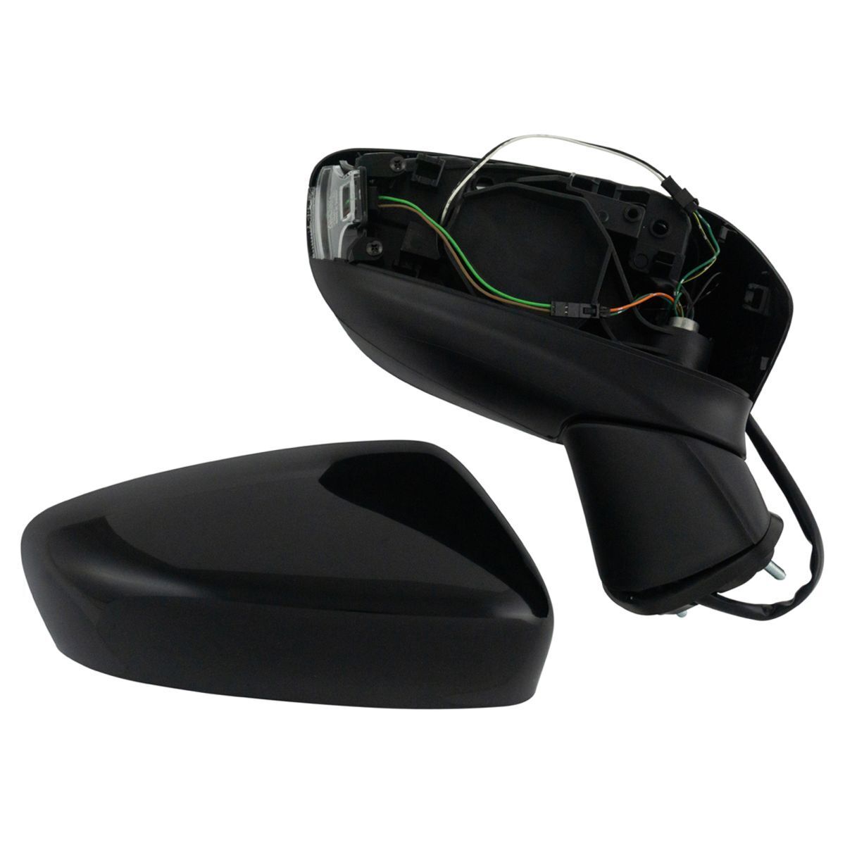 For 6 Mirror Power Heated Turn Signal Blind Spot Detection Smooth Black Right