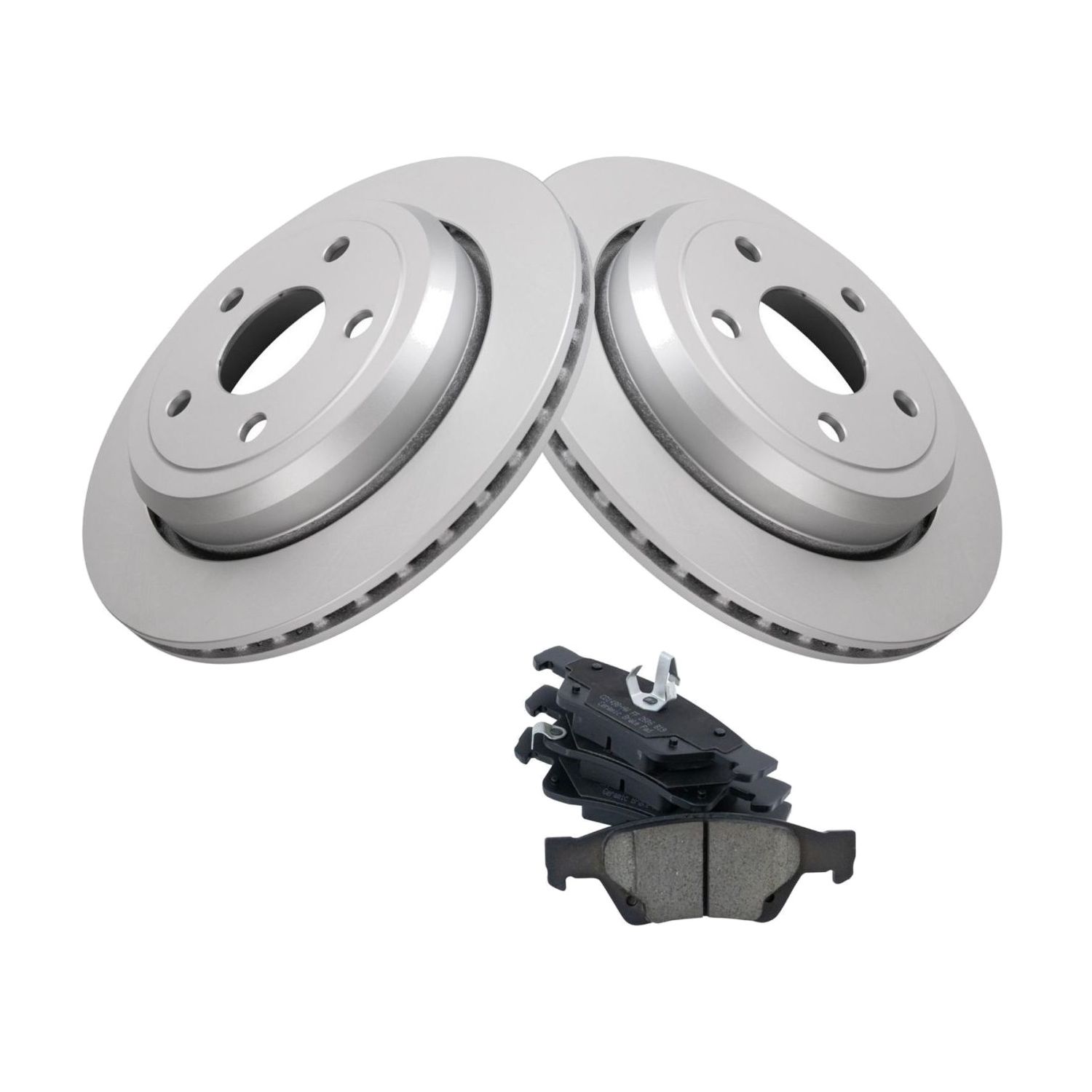 For 17-19 Durango GT Sport Utility Rear Ceramic Brake Pad & 2 Coated Rotor Kit