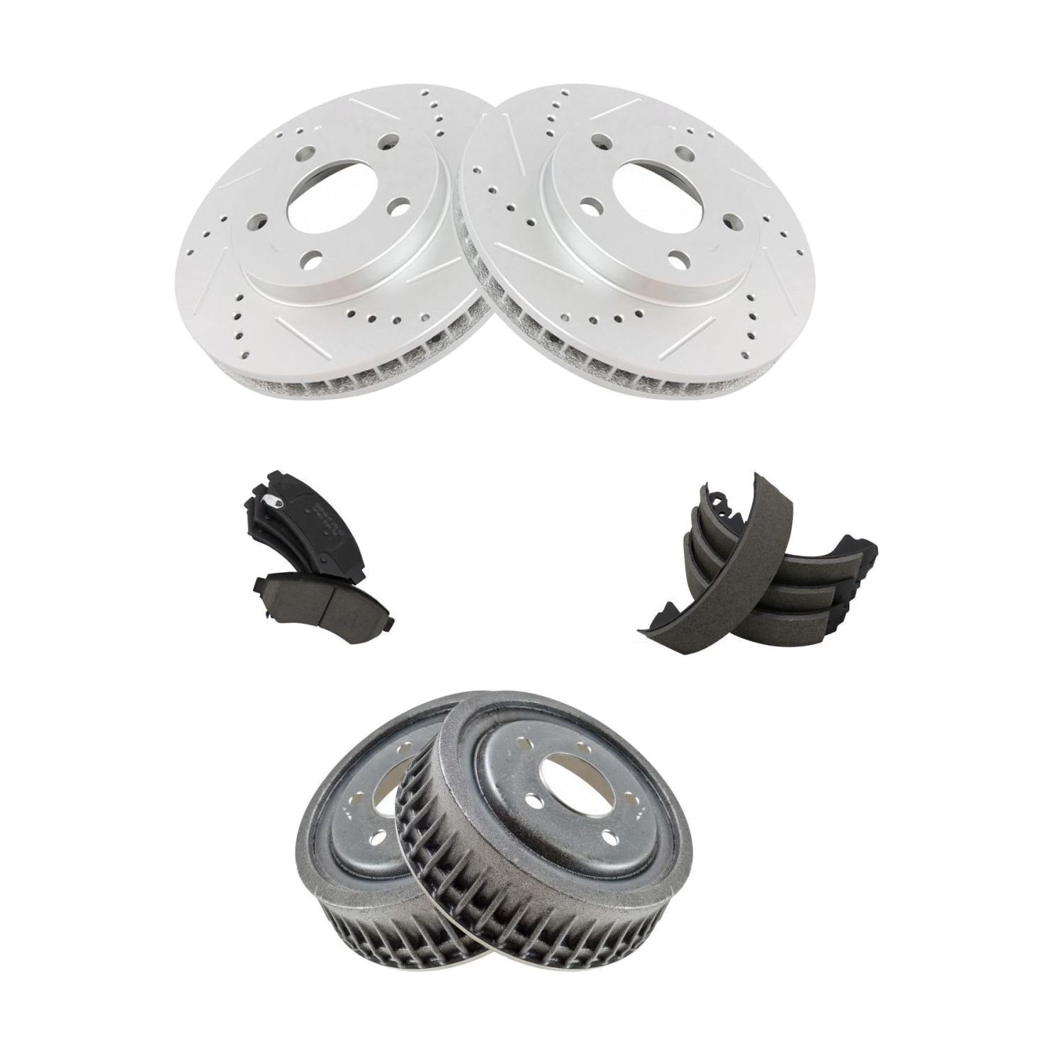 Ceramic Brake Pad For 97-05 Venture Rotor Drum & Shoe Front Rear Kit W/Fluids