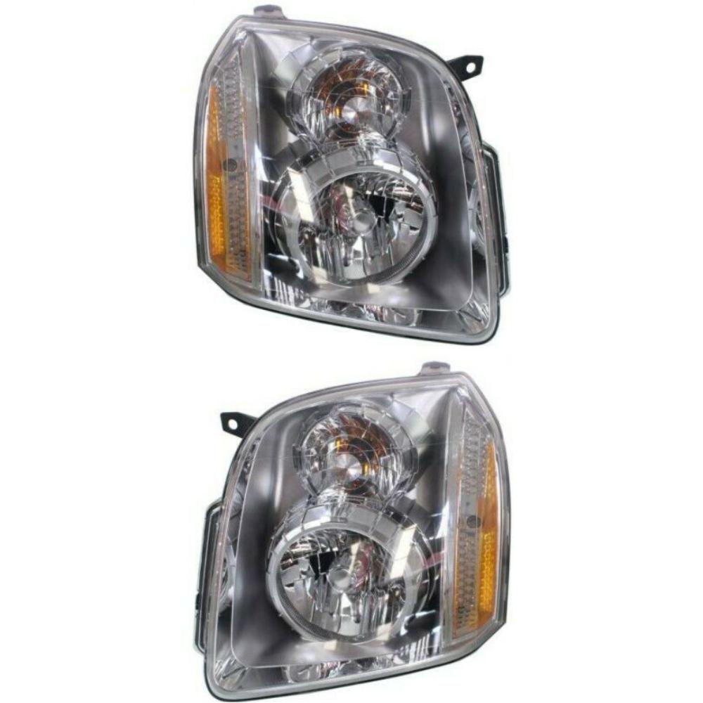 For 07-14 Yukon 07-14 Yukon XL 1500 Denali 2500 Headlights Headlamps Left+Right