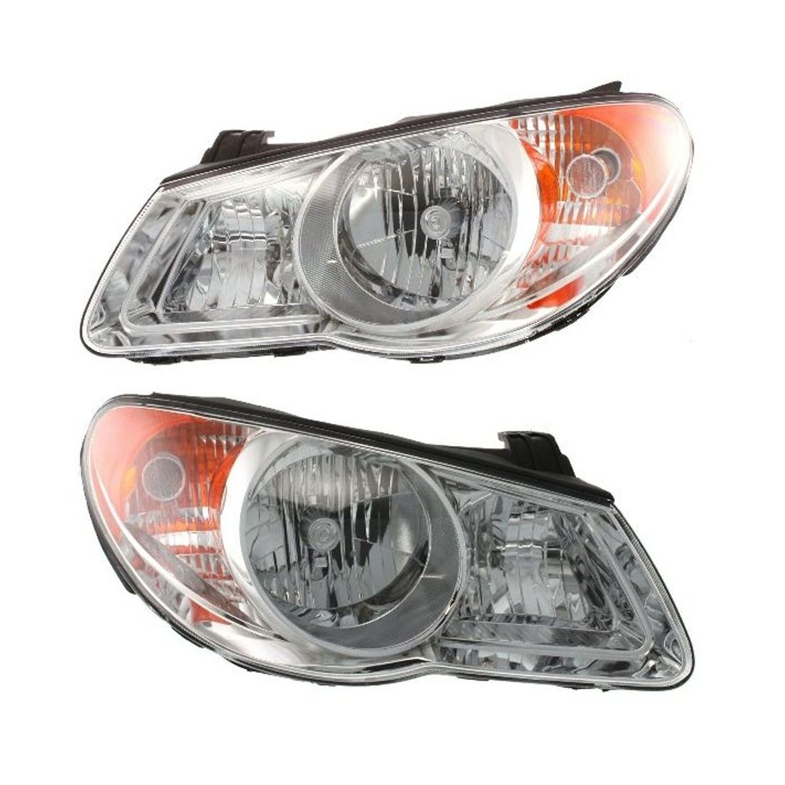 2X LH&RH Headlight 07-09 Elantra Sedan 09 Elantra Hatchback Clear Lens With Bulb